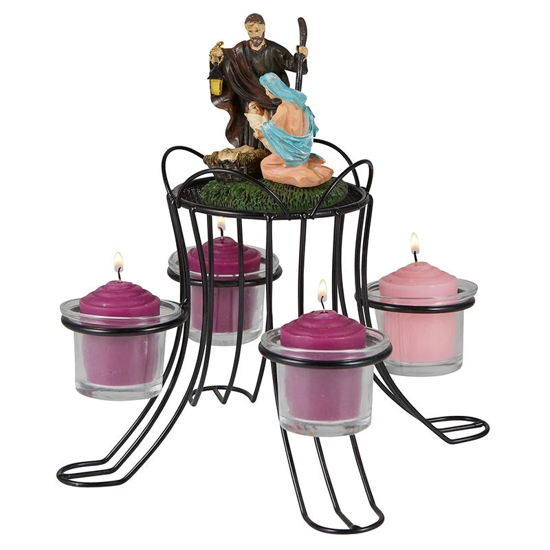 Wire Nativity Votive Advent Wreath