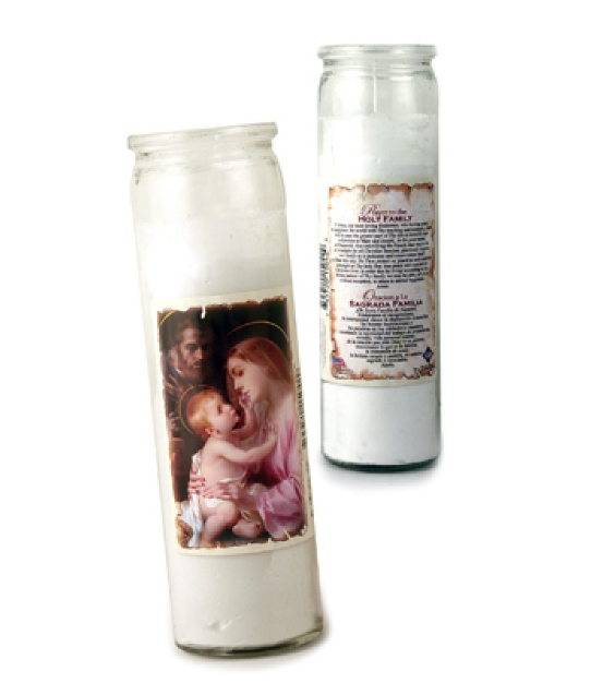 HOLY FAMILY OFFERING CANDLE 8"