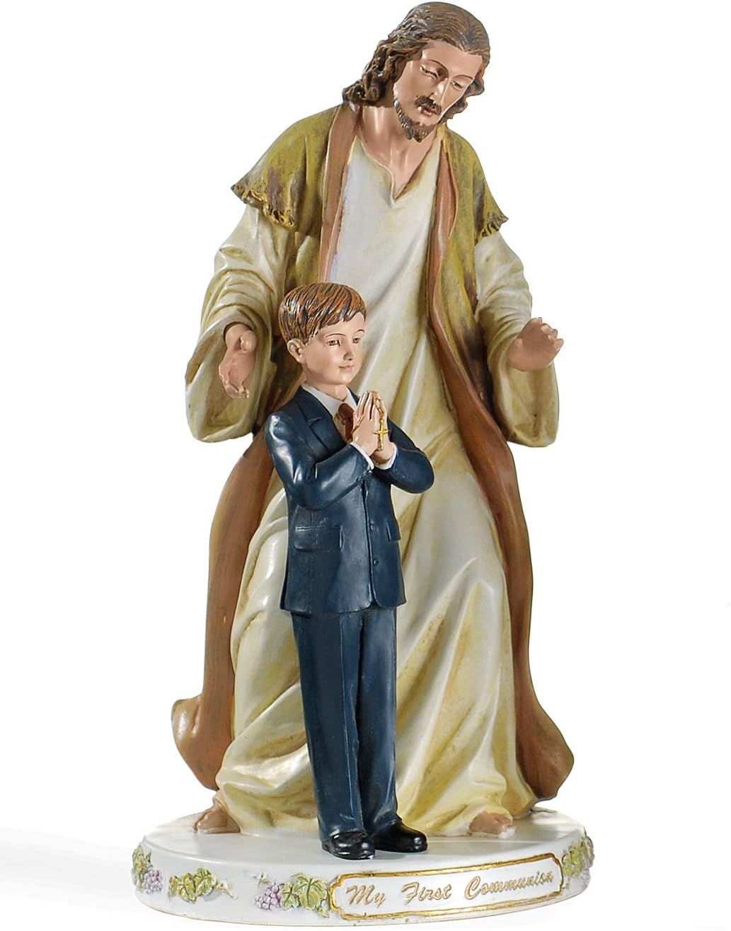First Communion Statue Jesus With Boy 9.5"