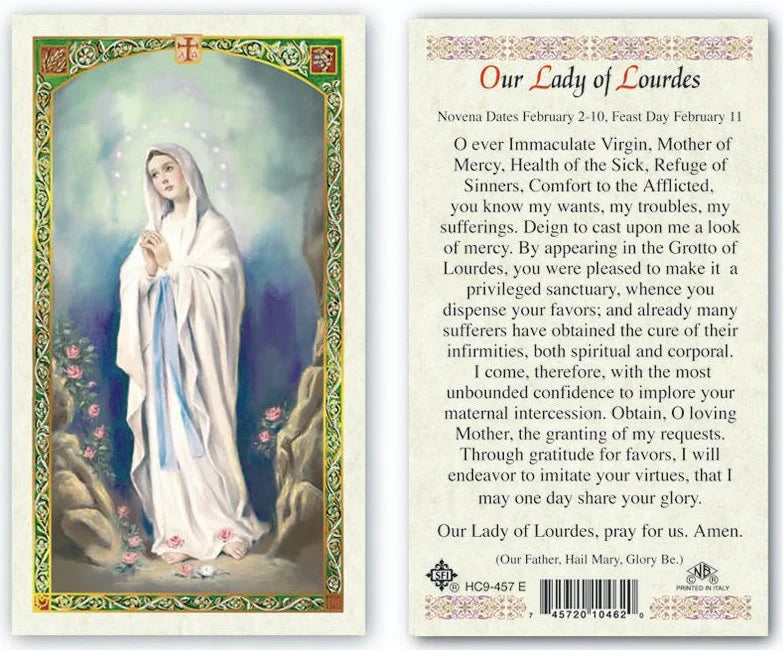 Our Lady Of Lourdes Holy Card