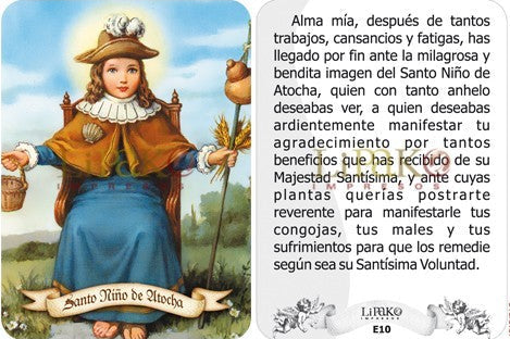 Santo Niño de Atocha Estampa Chica