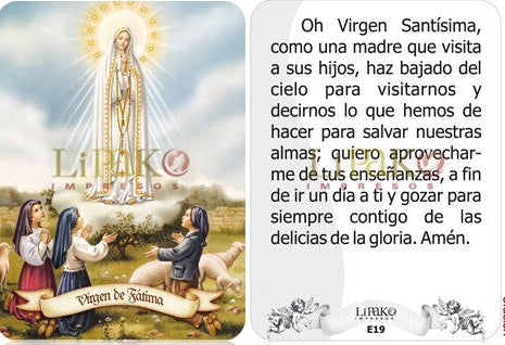 Virgen De Fatima Estampa Chica