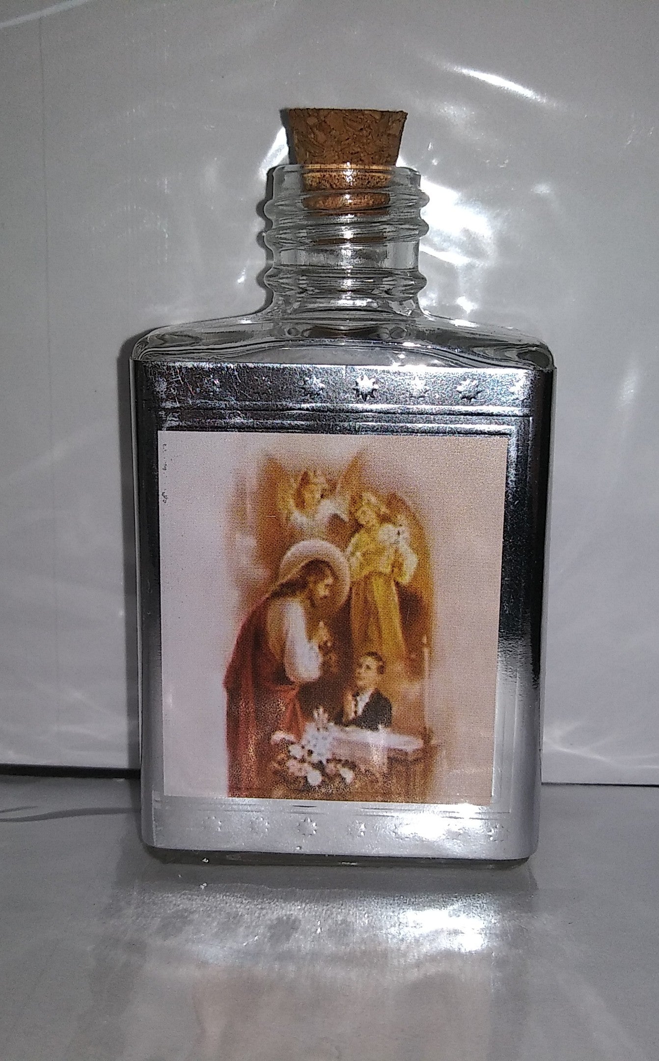 FIRST COMMUNION PARTY FAVORS GLASS HOLY WATER CORK BOTTLE BOY