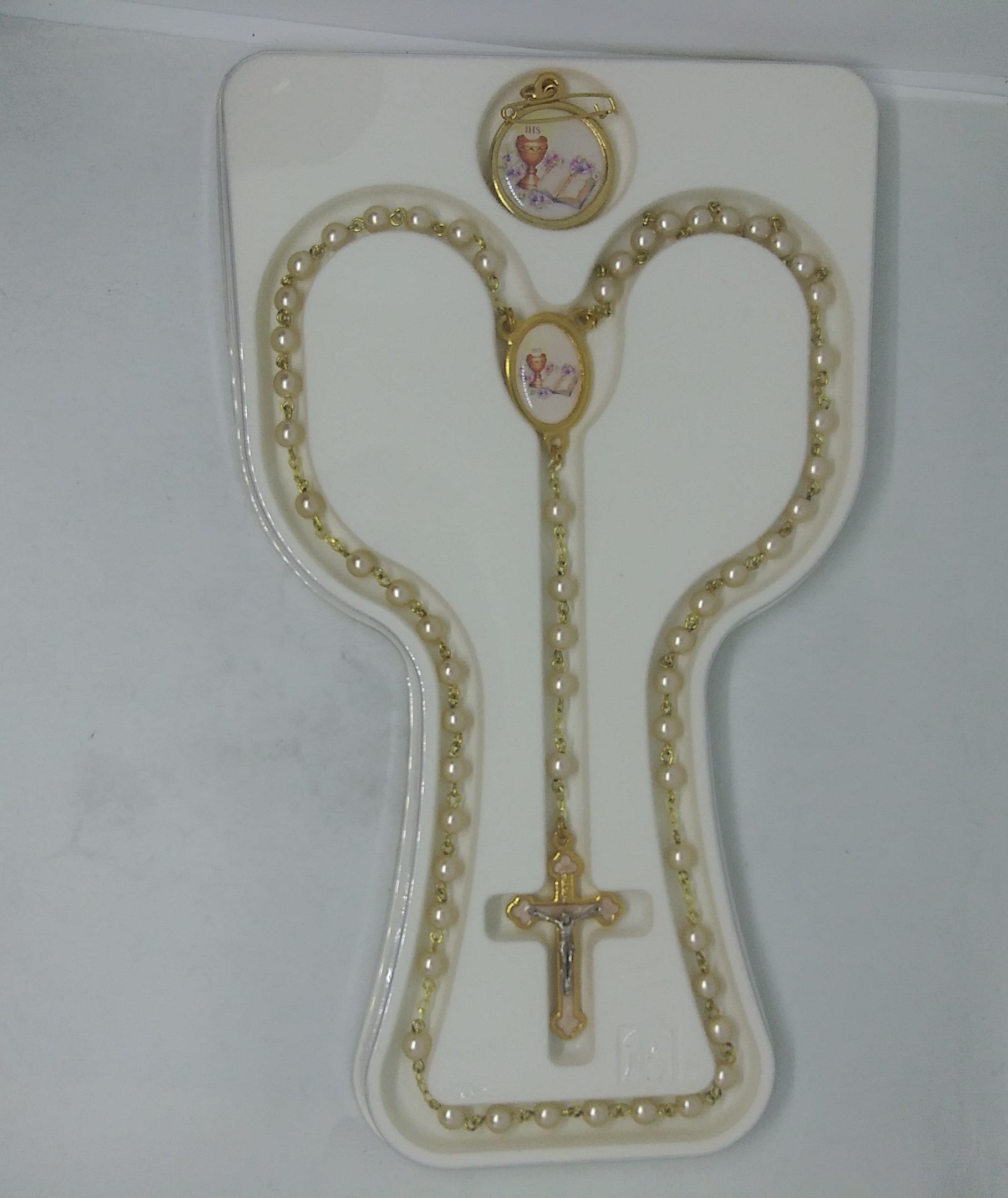 First Communion Rosary With Pin