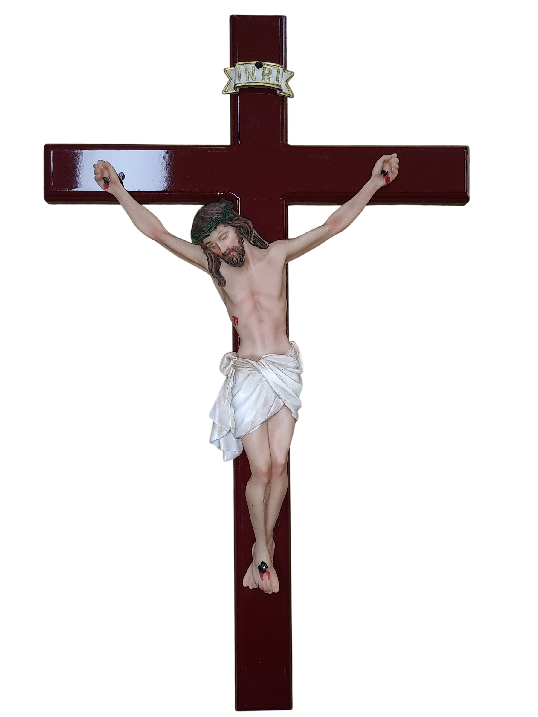 Pierced Hear Crucifix Red