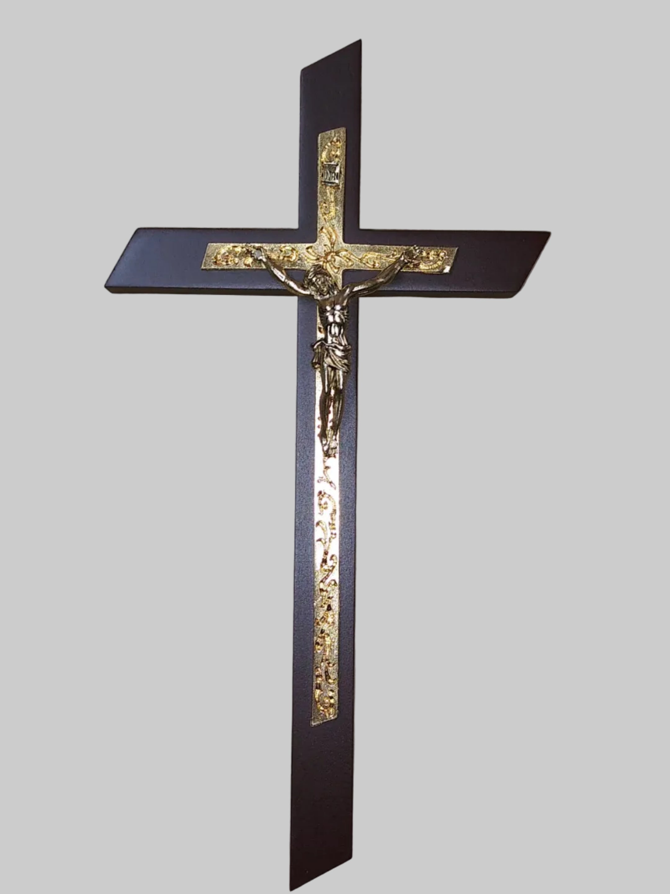 Jorvina Engraved Crucifix Gold Plated