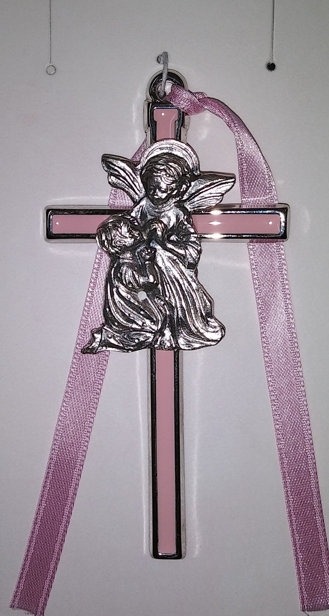 Crib Cross Angel & Child Pink Girl