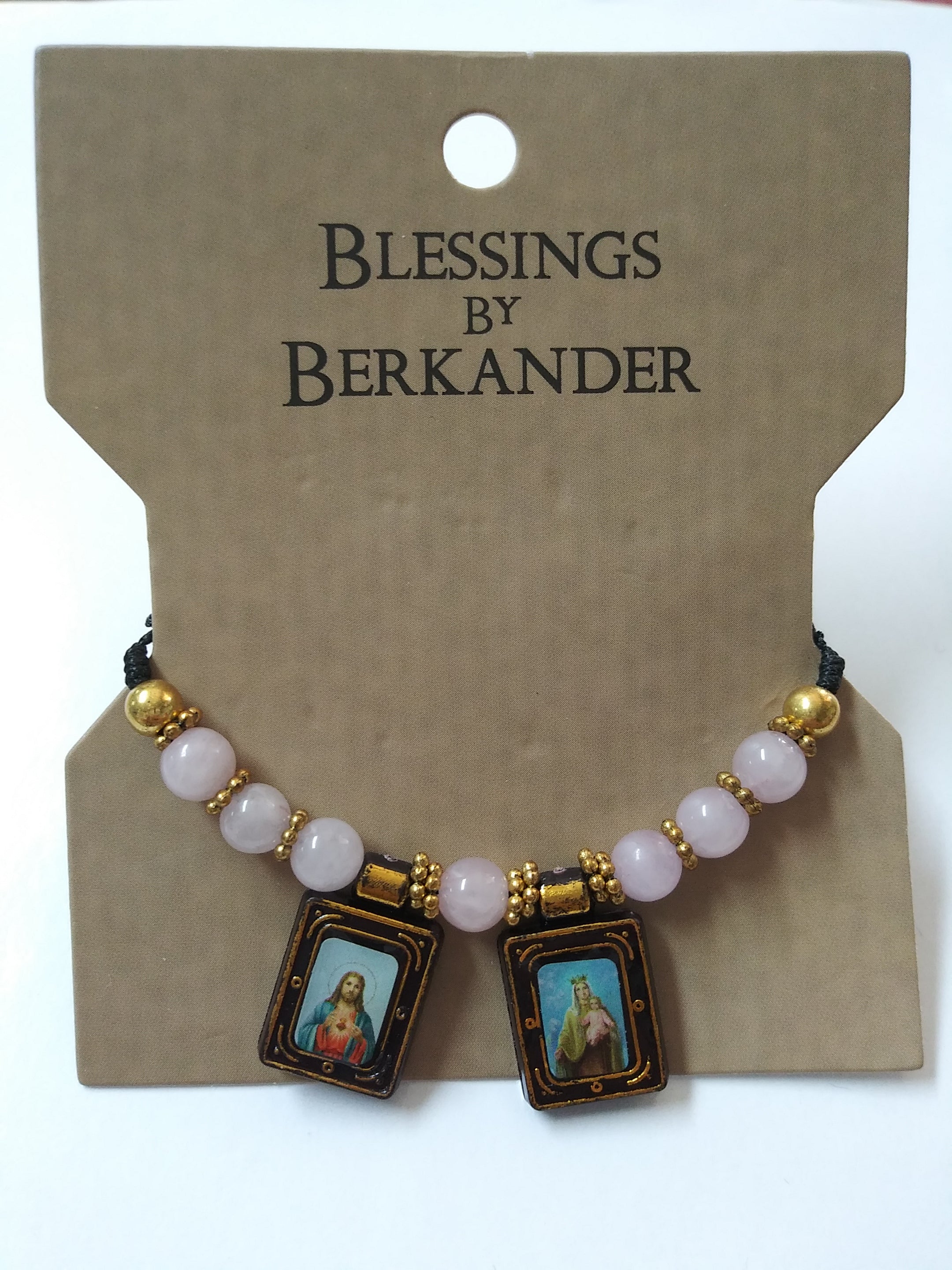 Scapular Adjustable Necklace - Pink Pearl