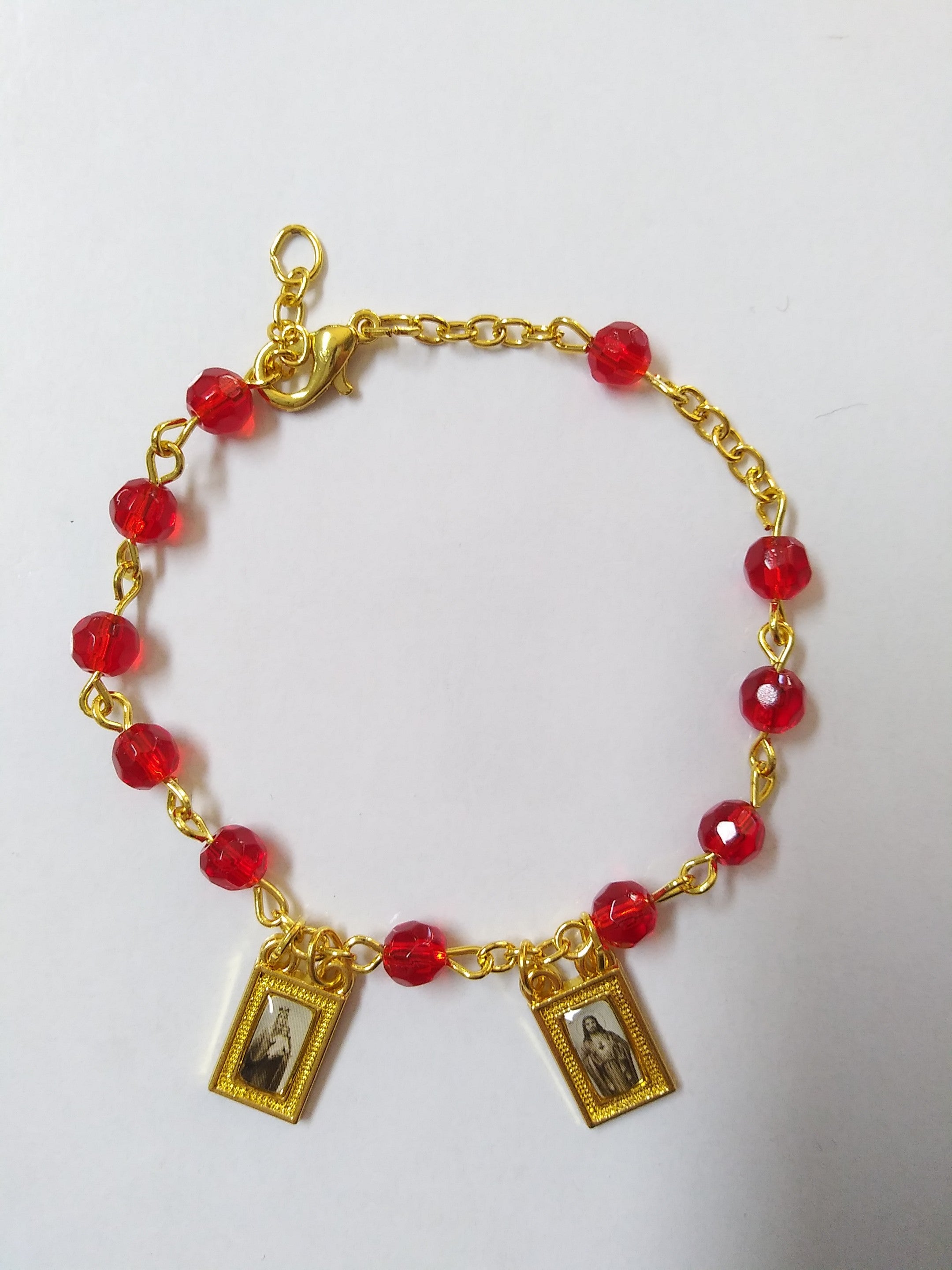 Scapular Bracelet - Red Beads