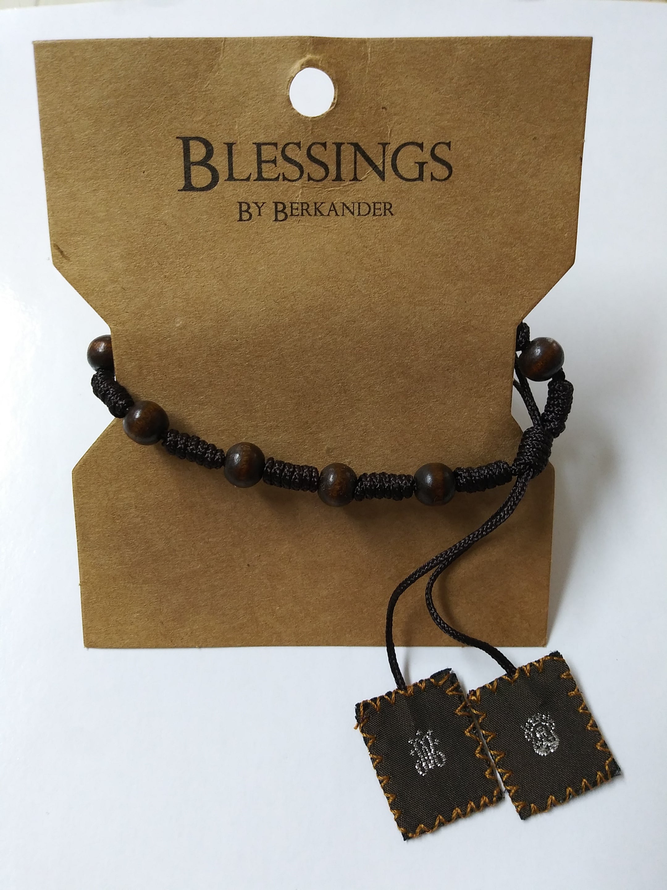 Scapular Bracelet with Wood Beads