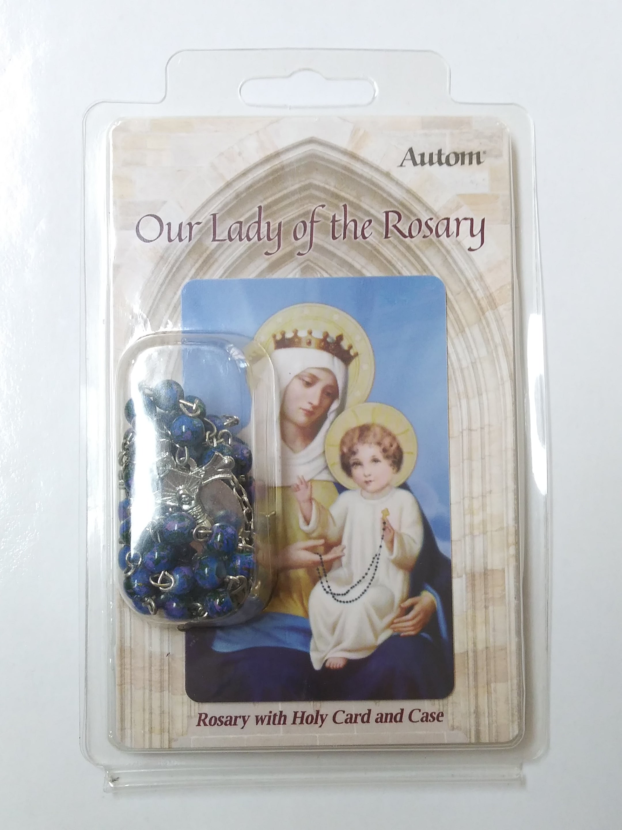 Our Lady Of The Rosary With Holy Card And Case