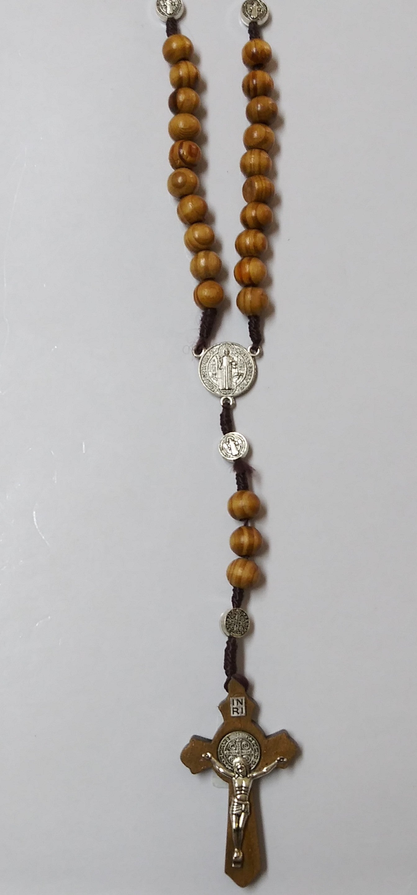 St.Benedict Wood Rosary Light Brown