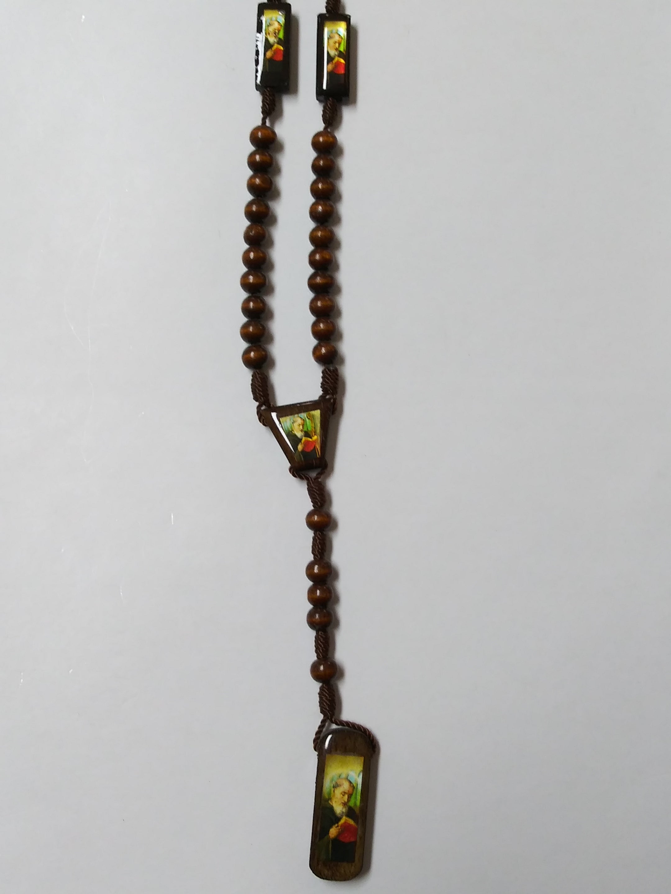 St. Benedict Wood Rosary Dark Brown