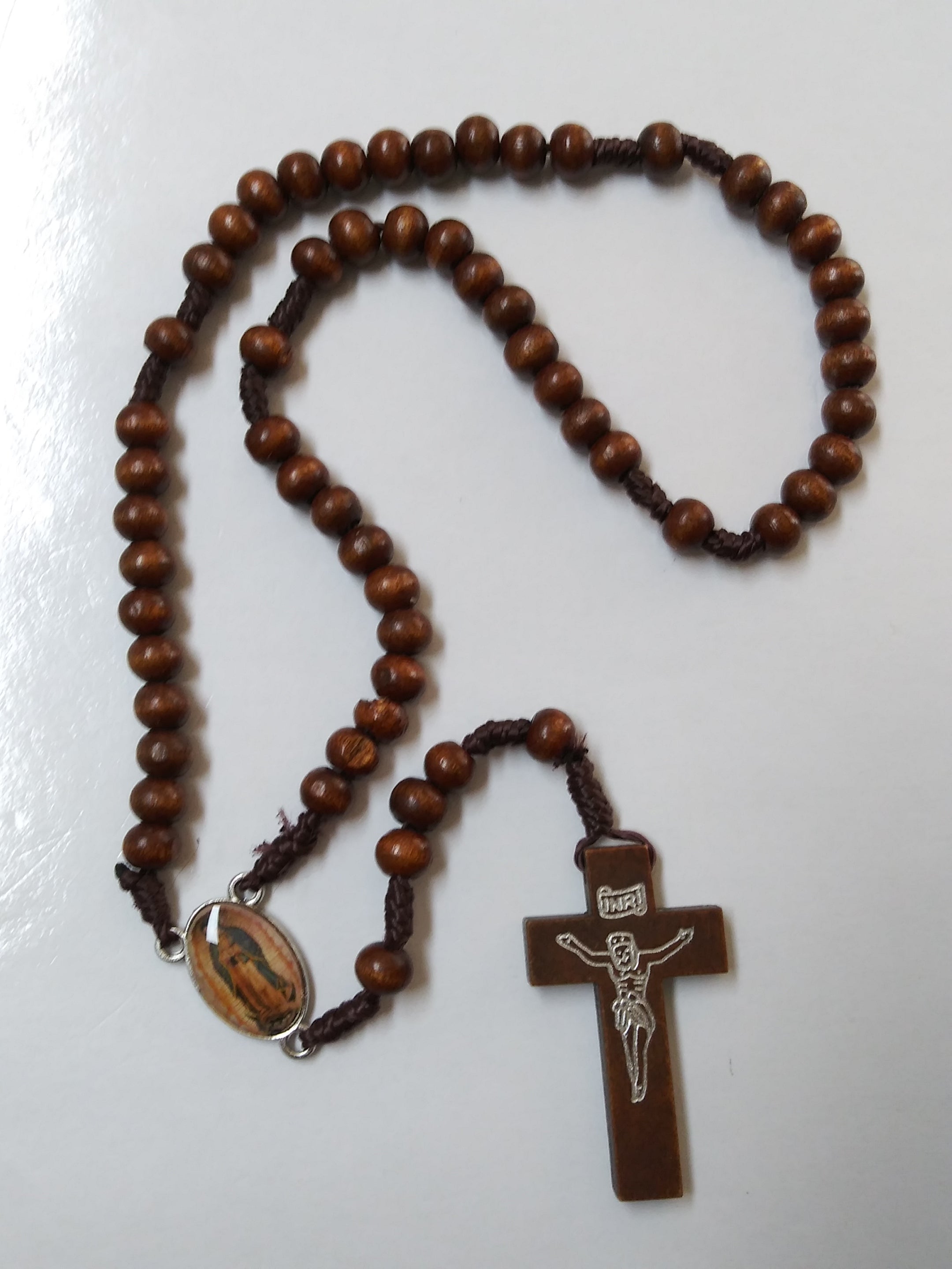 Our Lady Of Guadalupe Wood Cord Rosary