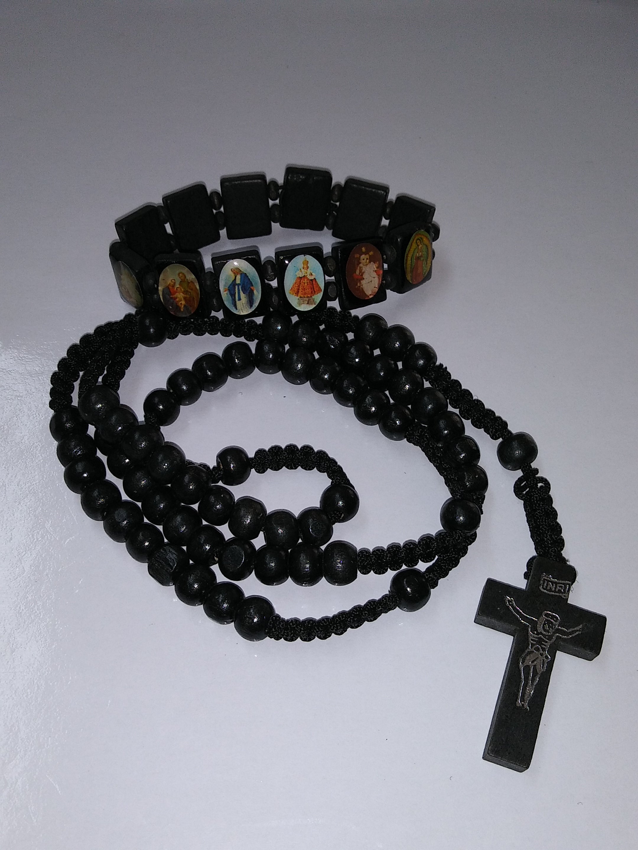 Rosary & Saint Bracelet Set