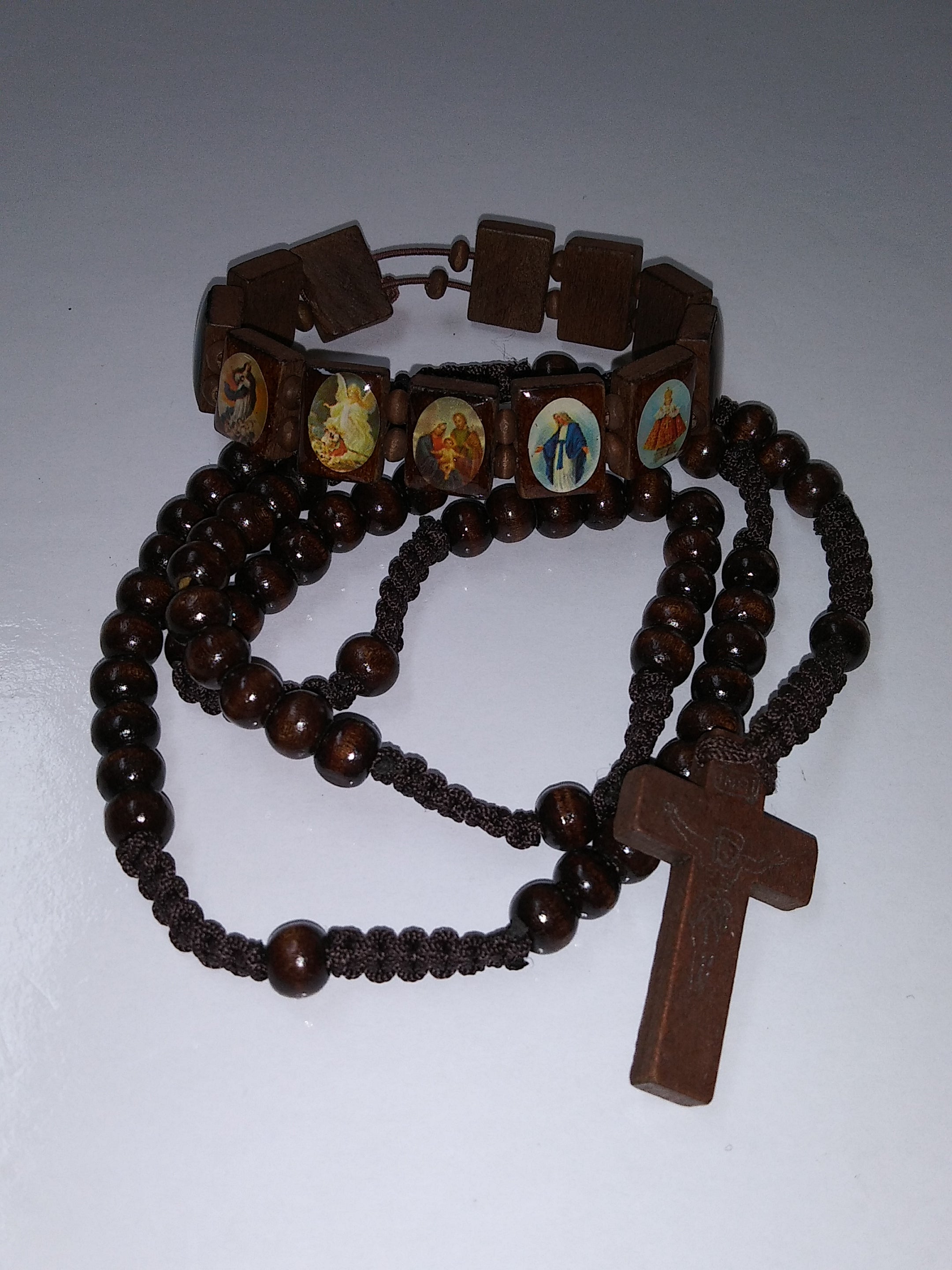 Rosary & Saint Bracelet Set