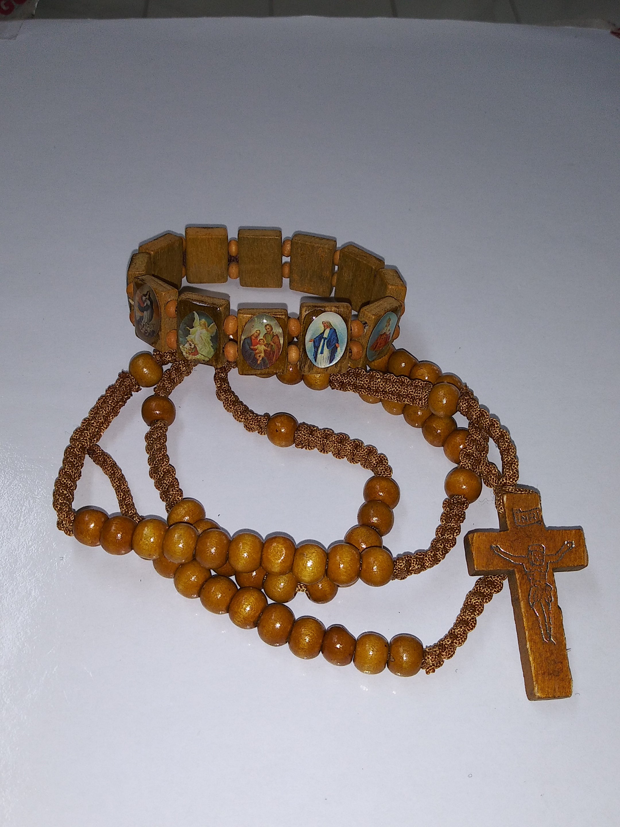 Rosary & Saint Bracelet Set
