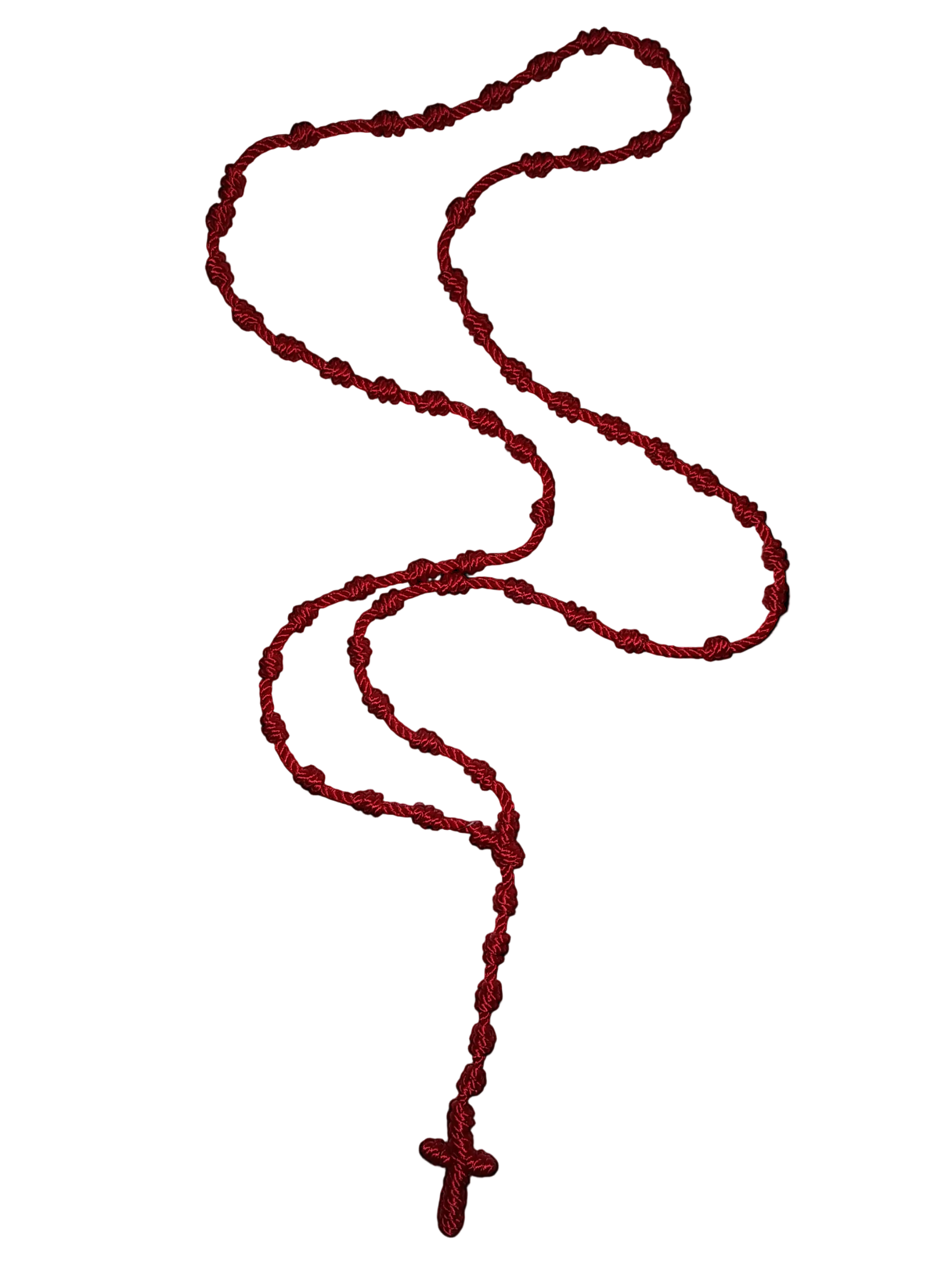Red Knotted Cord Rosary