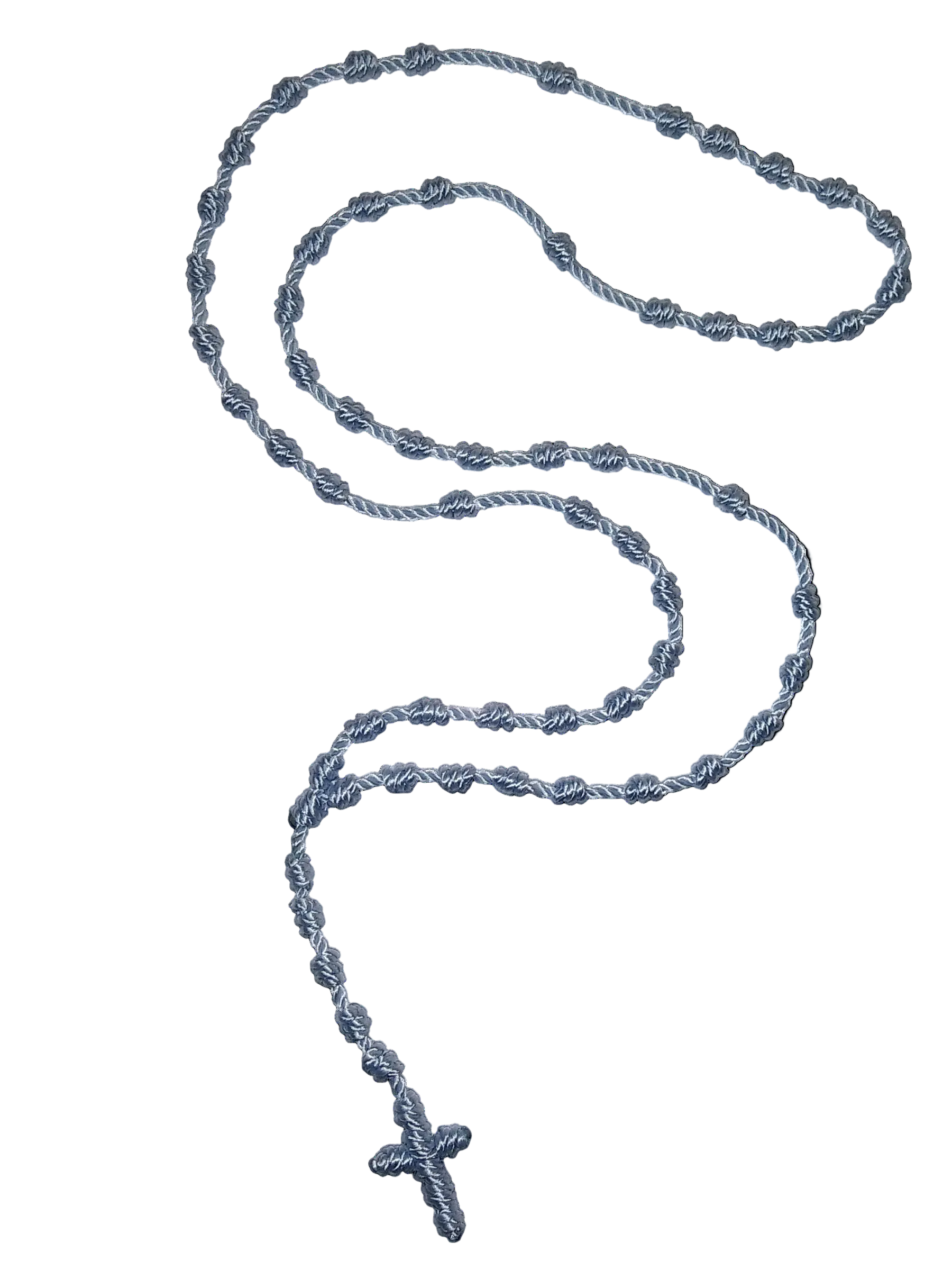 Baby Blue Knotted Cord Rosary