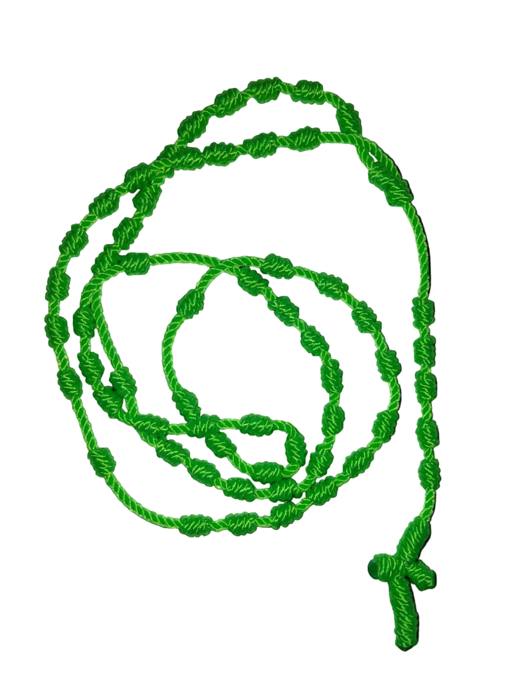 Green Knotted Cord Rosary