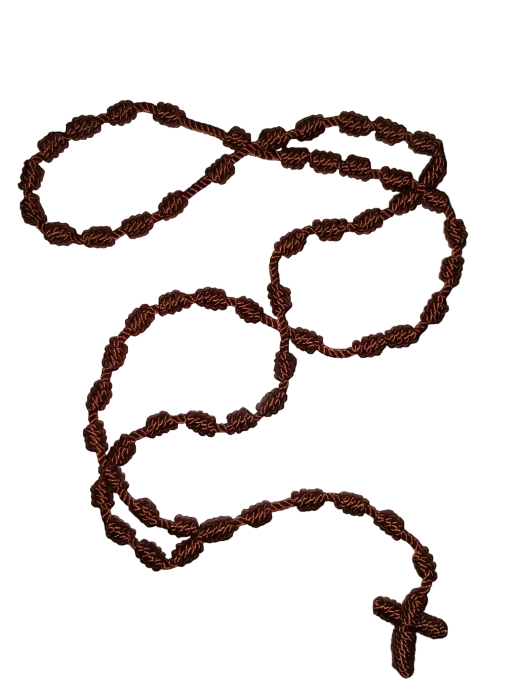 Brown Knotted Cord Rosary