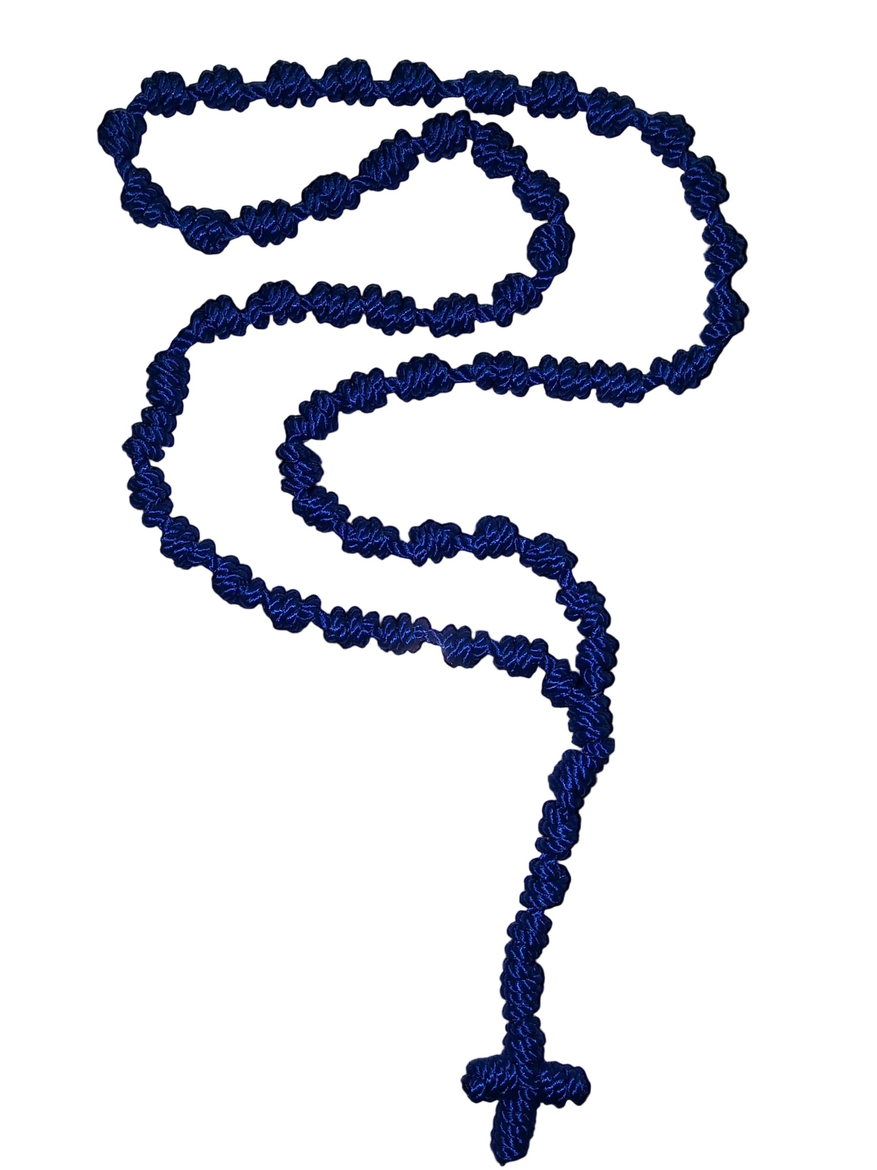 Blue Knotted Cord Thick Rosary