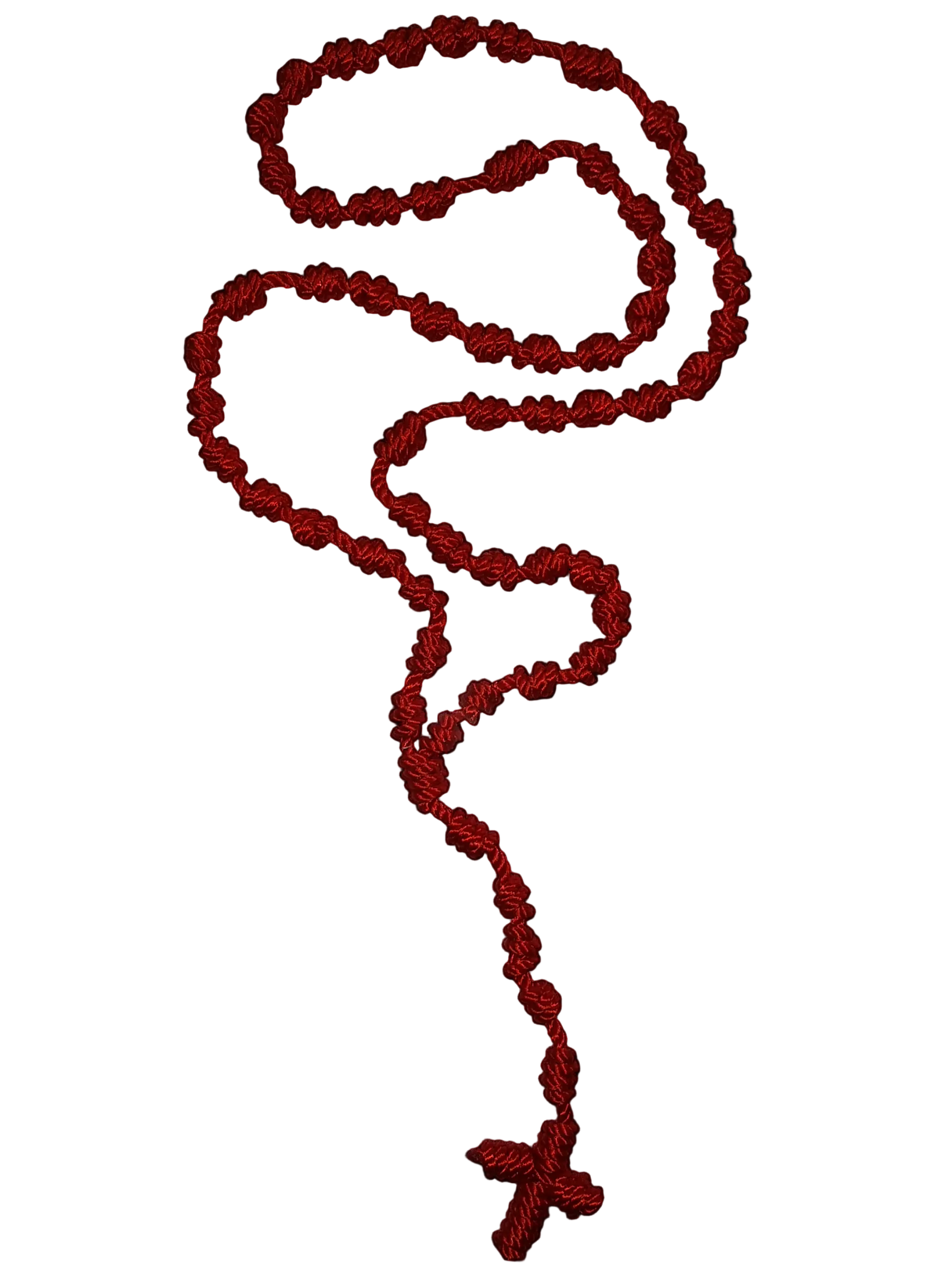 Red Knotted Cord Thick Rosary