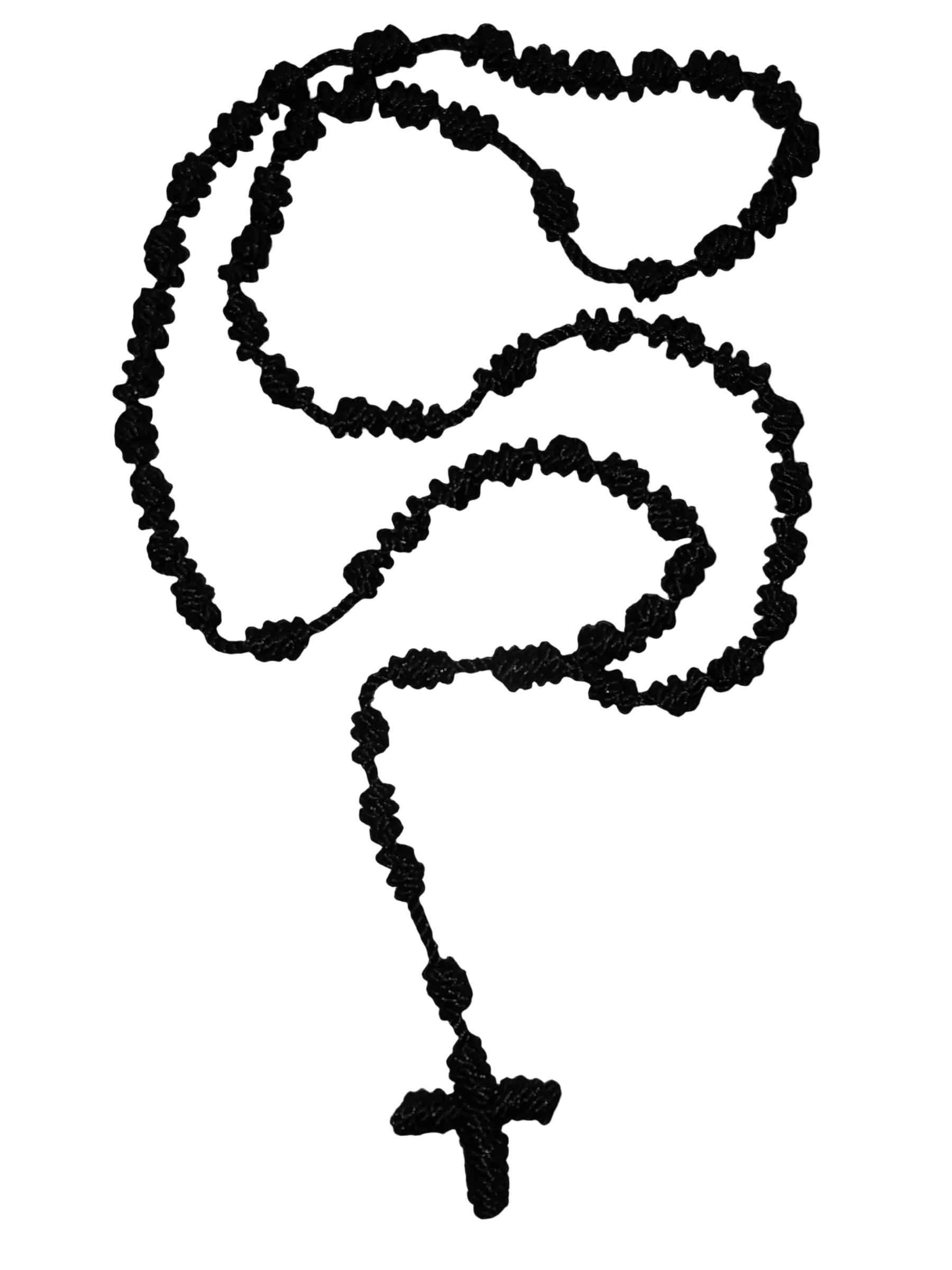 Black Knotted Cord Thick Rosary