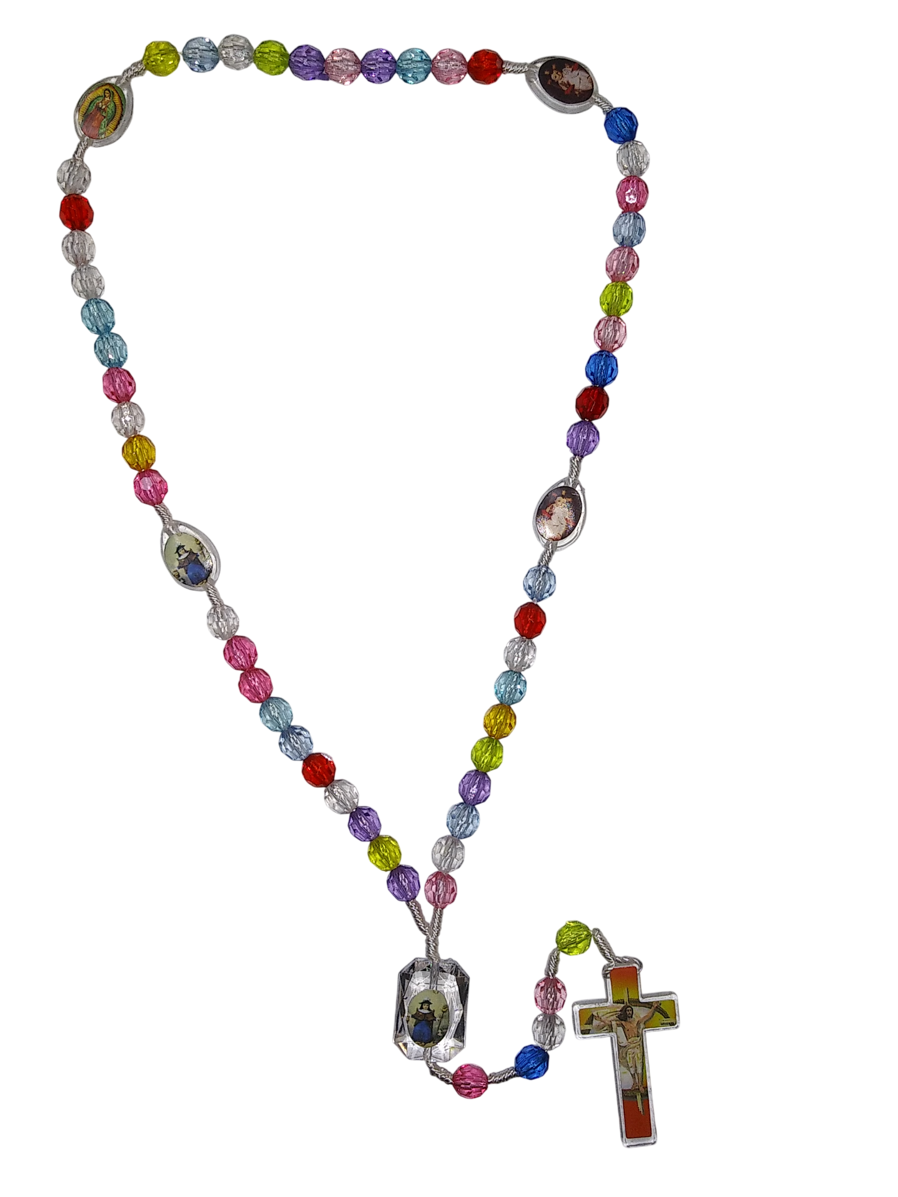 Mixed Saint Colorful Bead Rosary