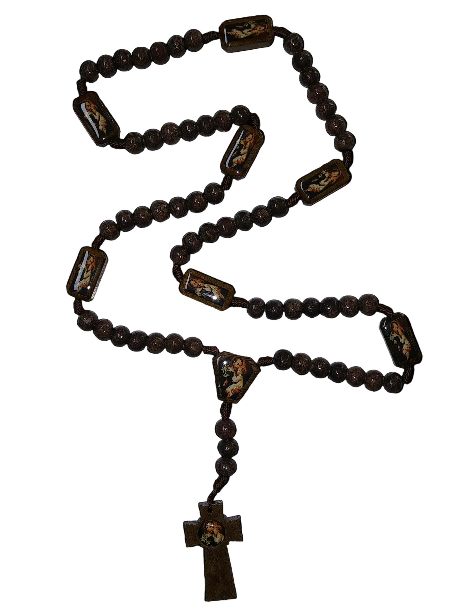 Rosario De Madera Coronilla De Los 7 Dolores y Gozos