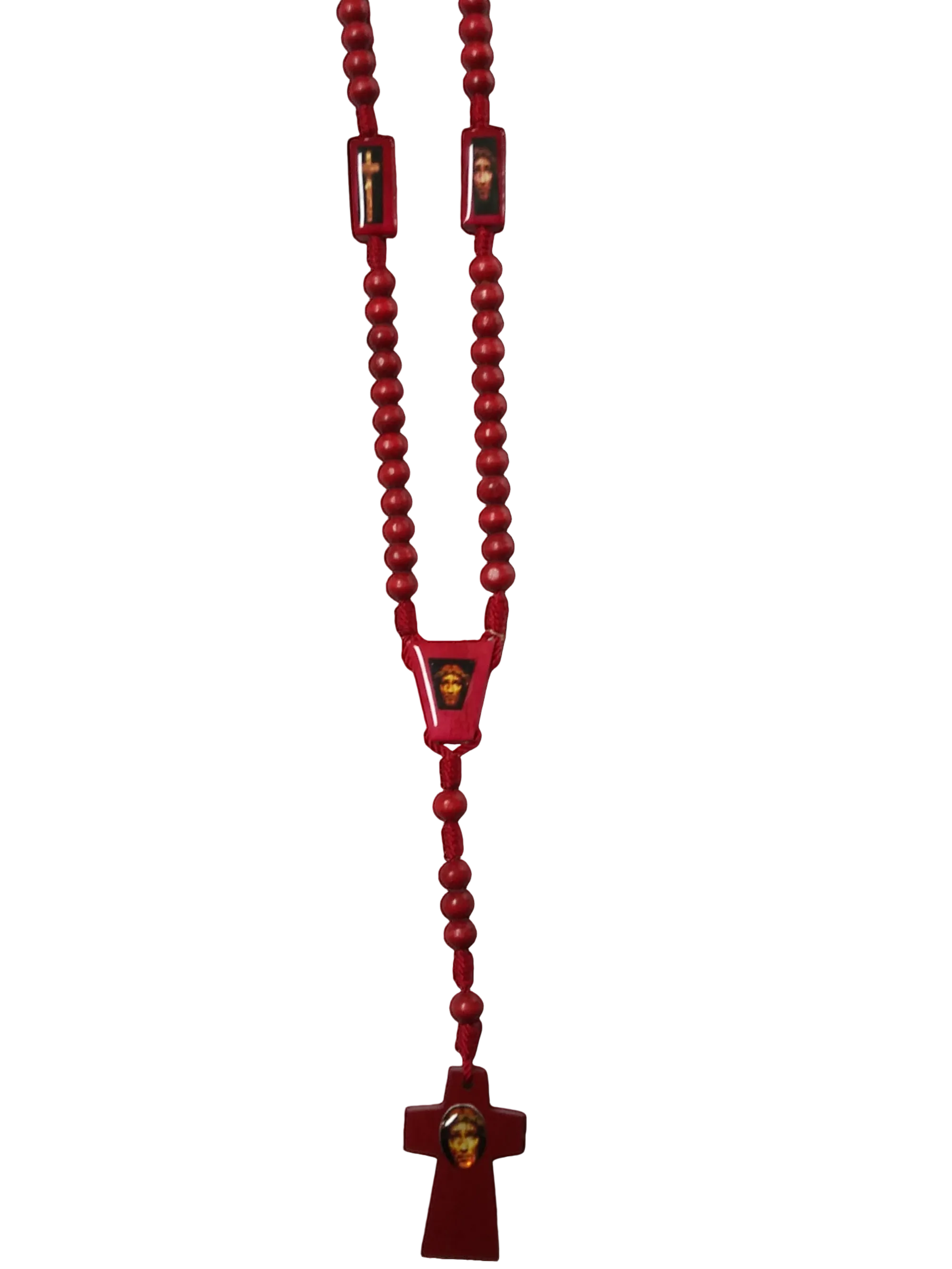 Rosario de la Preciosísima Sangre de Jesucristo Madera Rojo