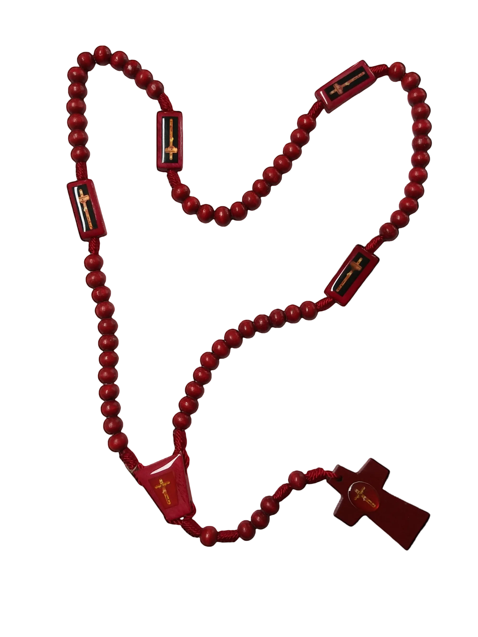 Rosario de la Preciosísima Sangre de Jesucristo Madera Rojo