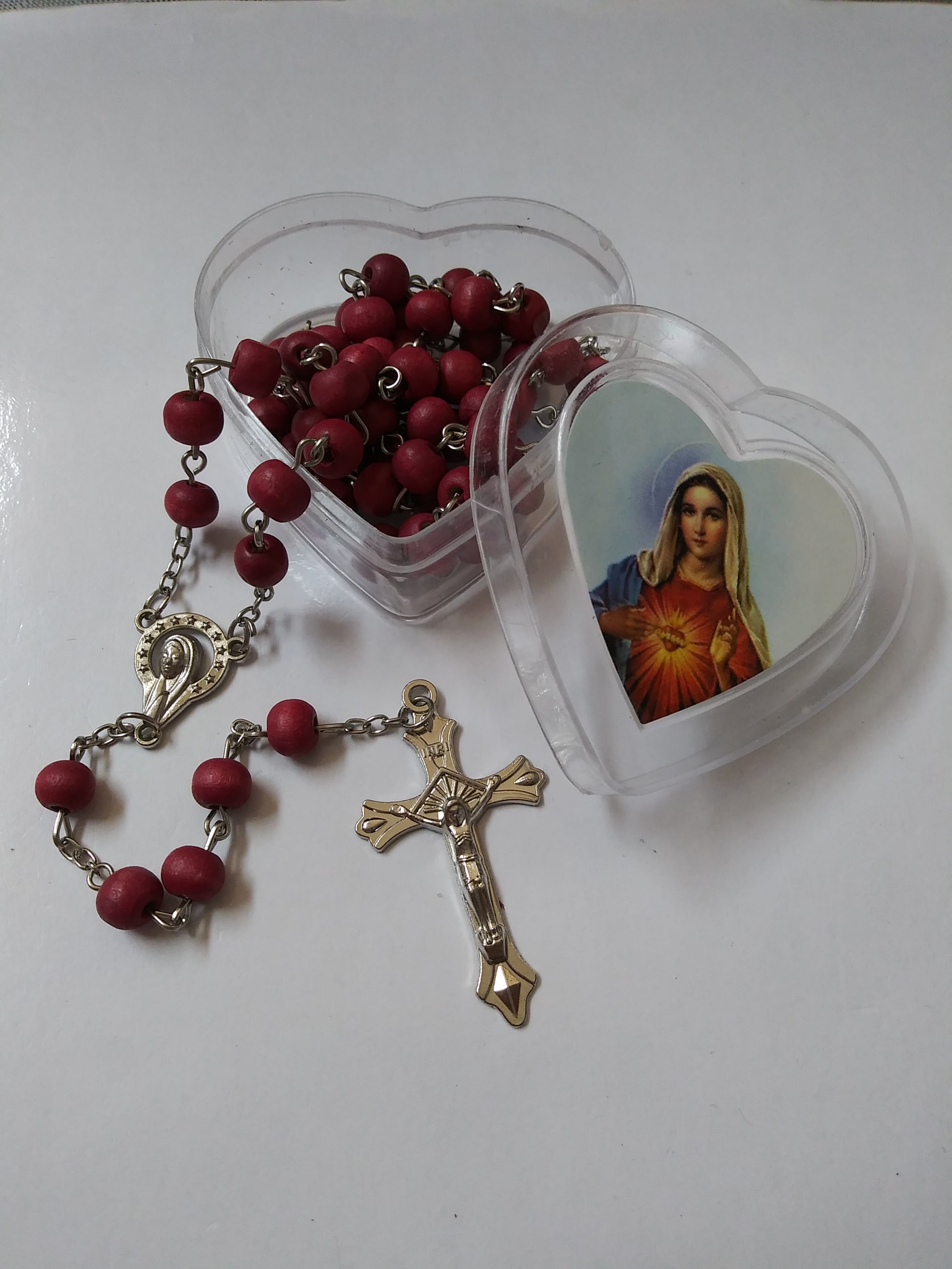 Rosary In Heart Case Rose Scented