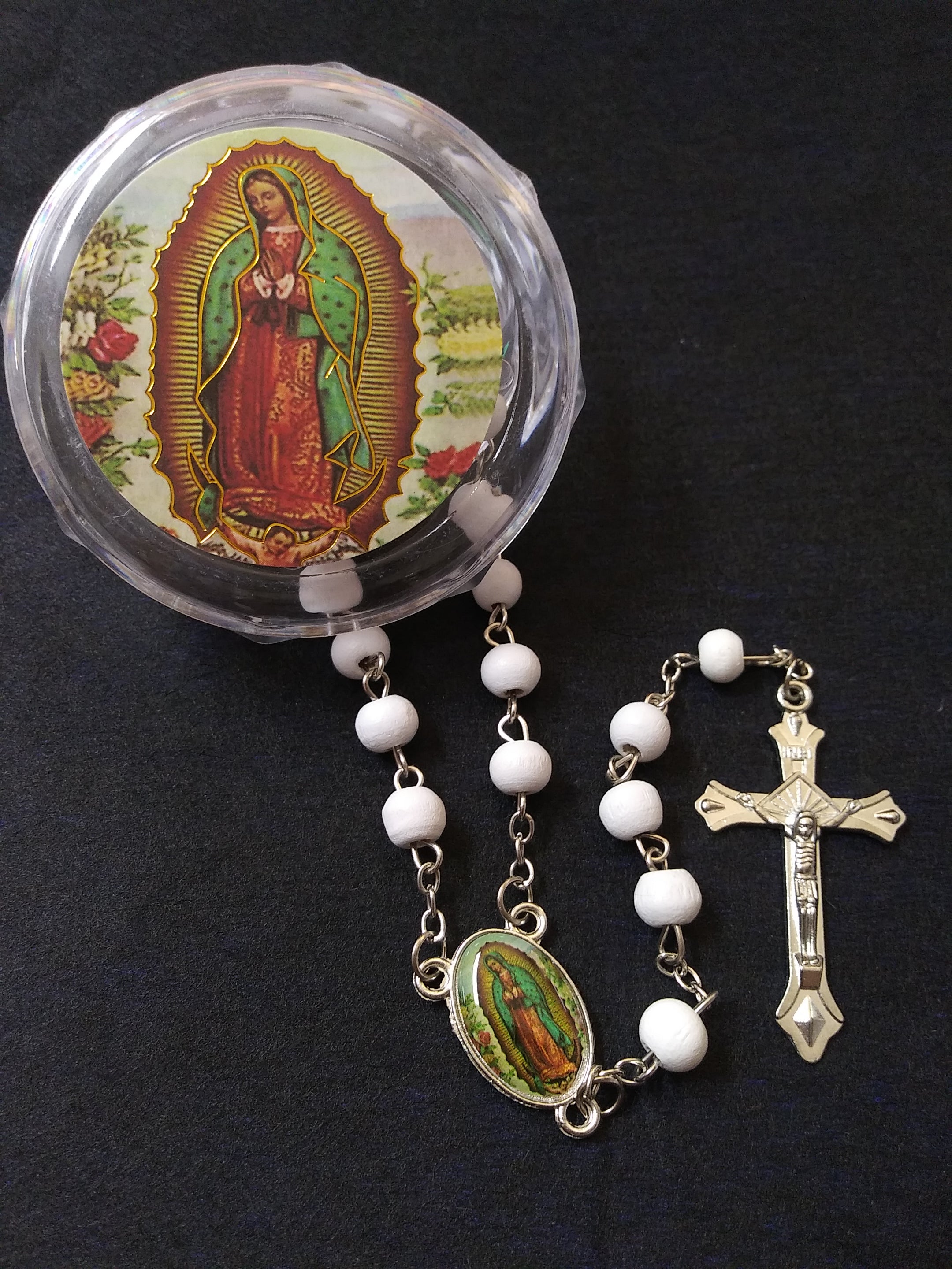 Virgen De Guadalupe White Rosary