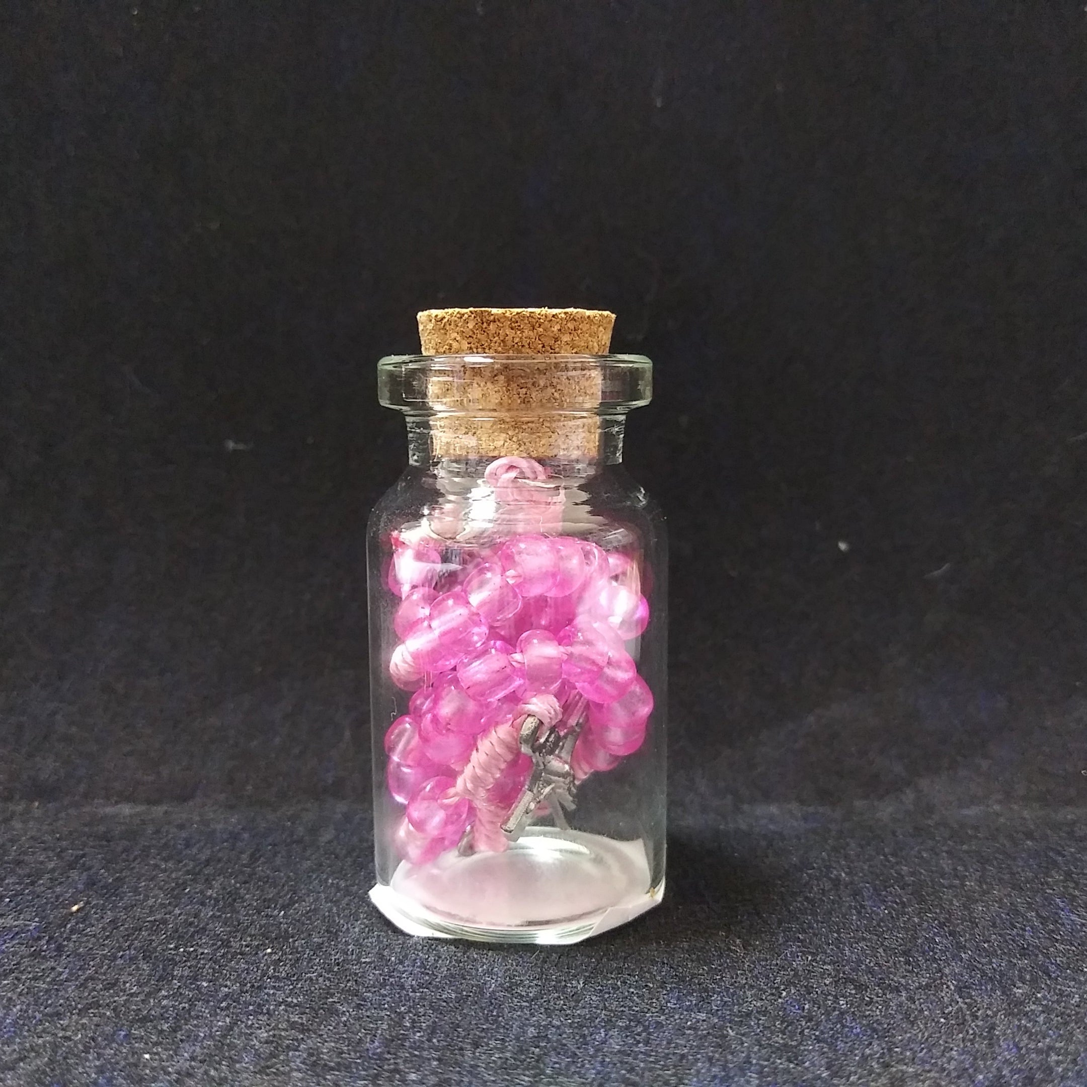 Miraculous Mary Rosary In A Bottle Cork Lid