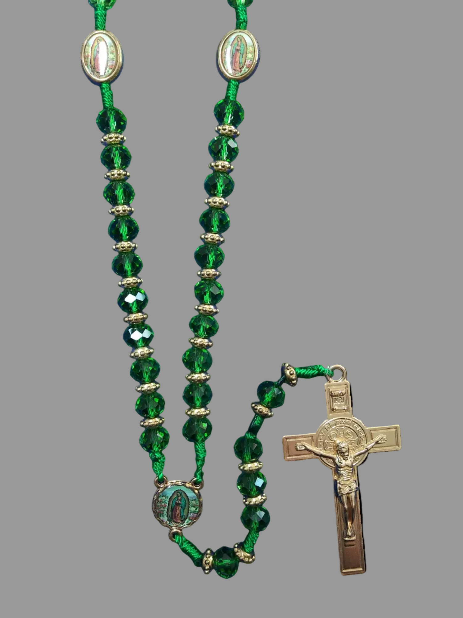 Our Lady Of Guadalupe Crystal & Gold Rosary