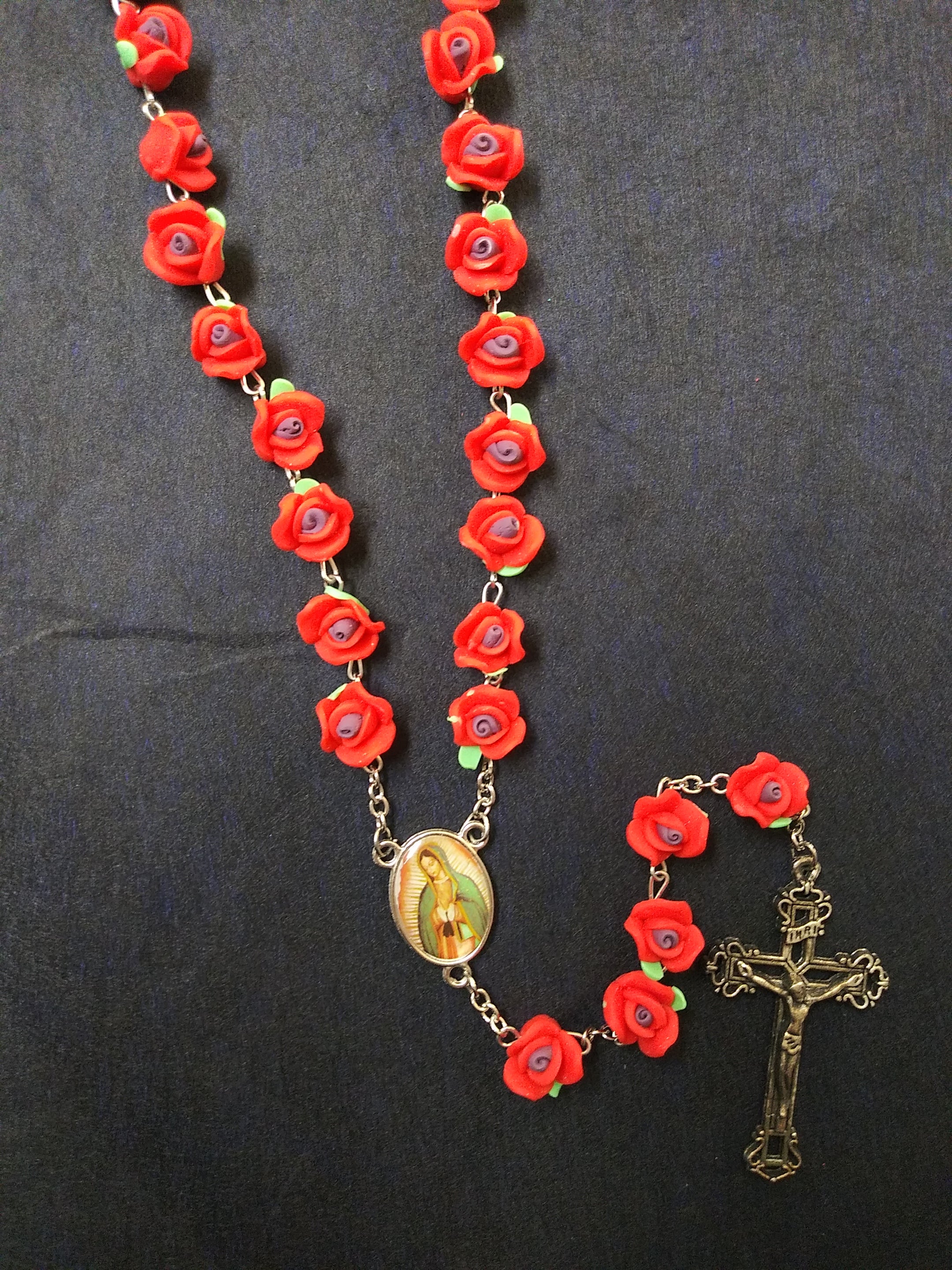 Rose Bead Rosary Our Lady Of Guadalupe