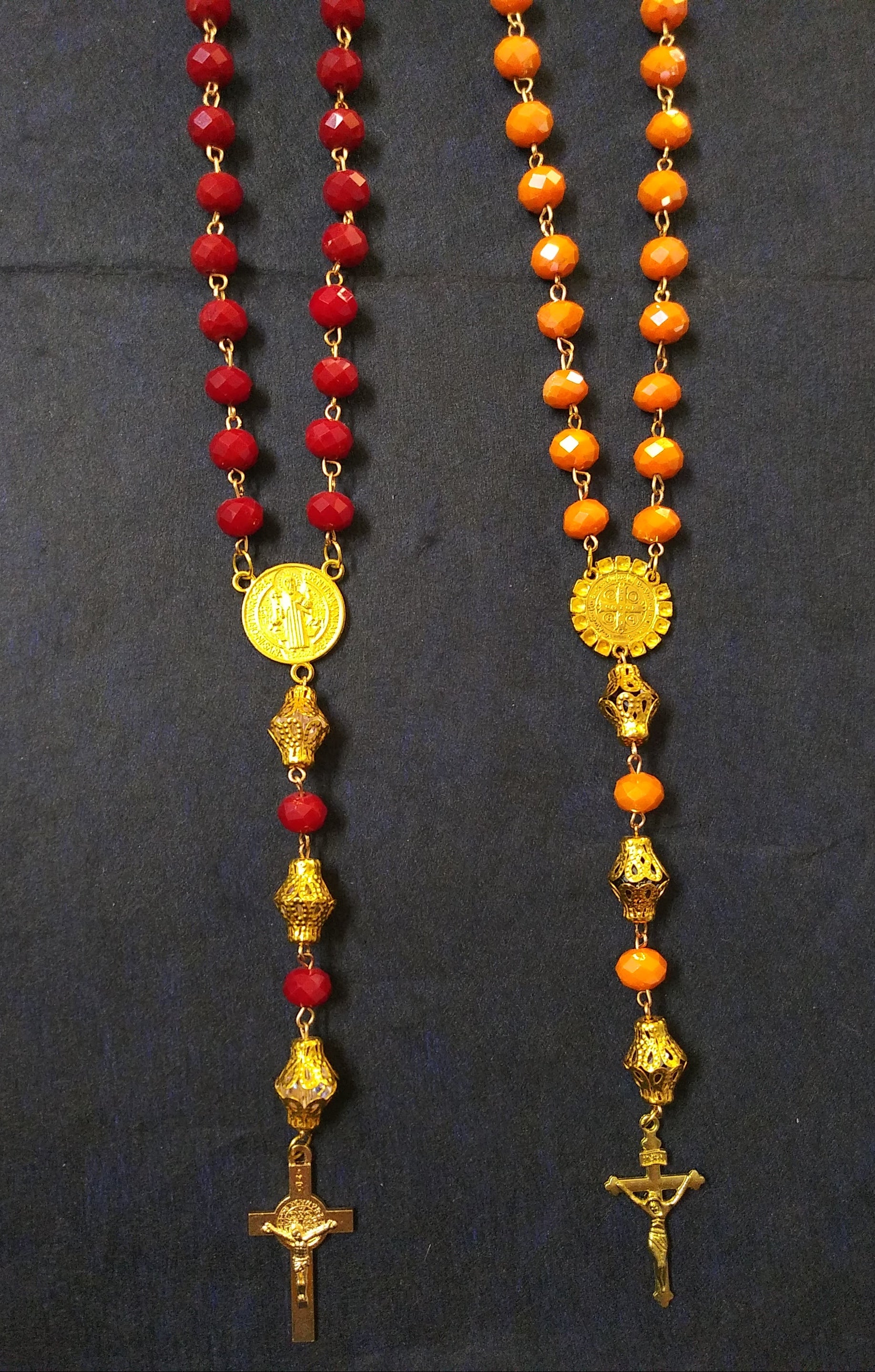 St. Benedict Various Crystal Bead Rosary