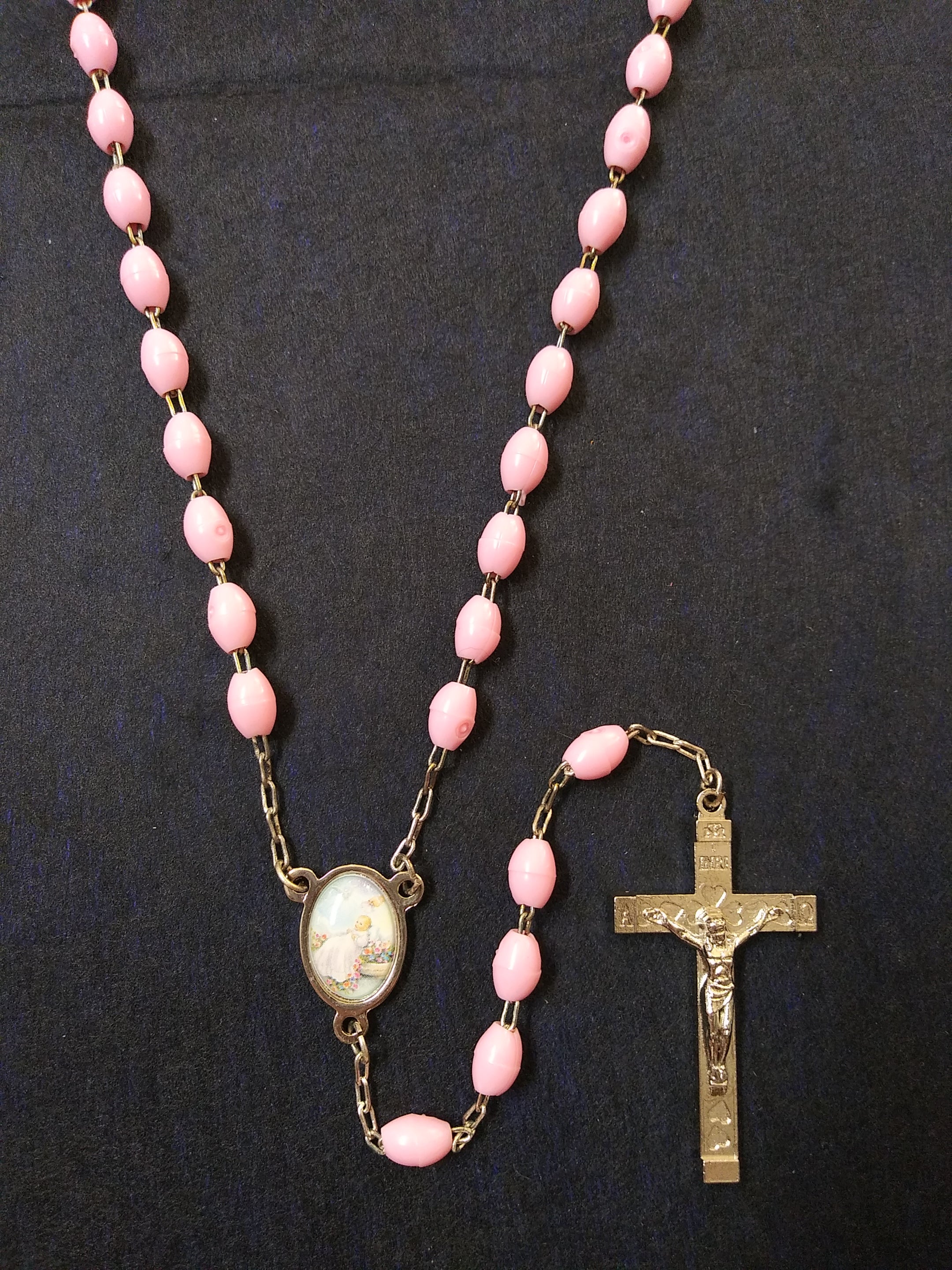 Baptism Rosary Pink