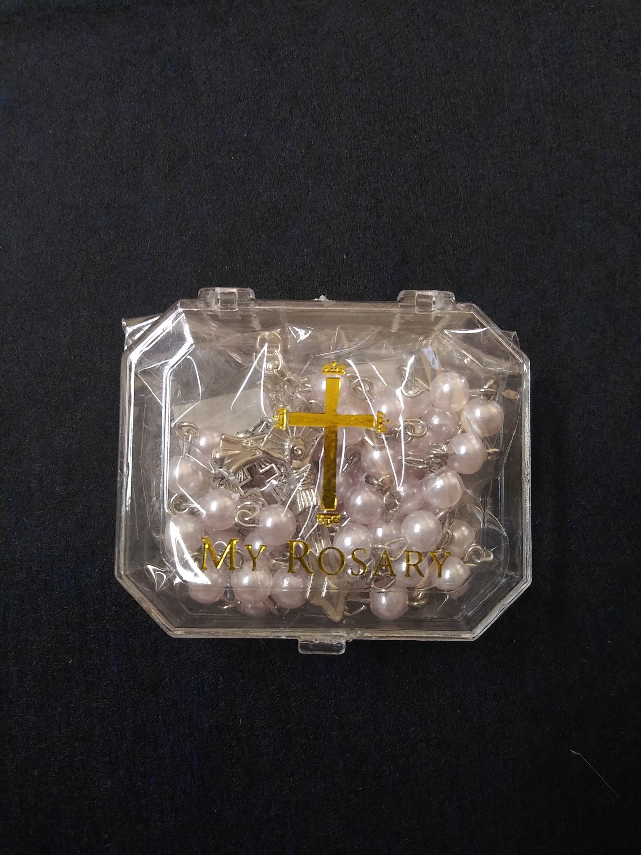 Imitation Pearl Baptism Rosary