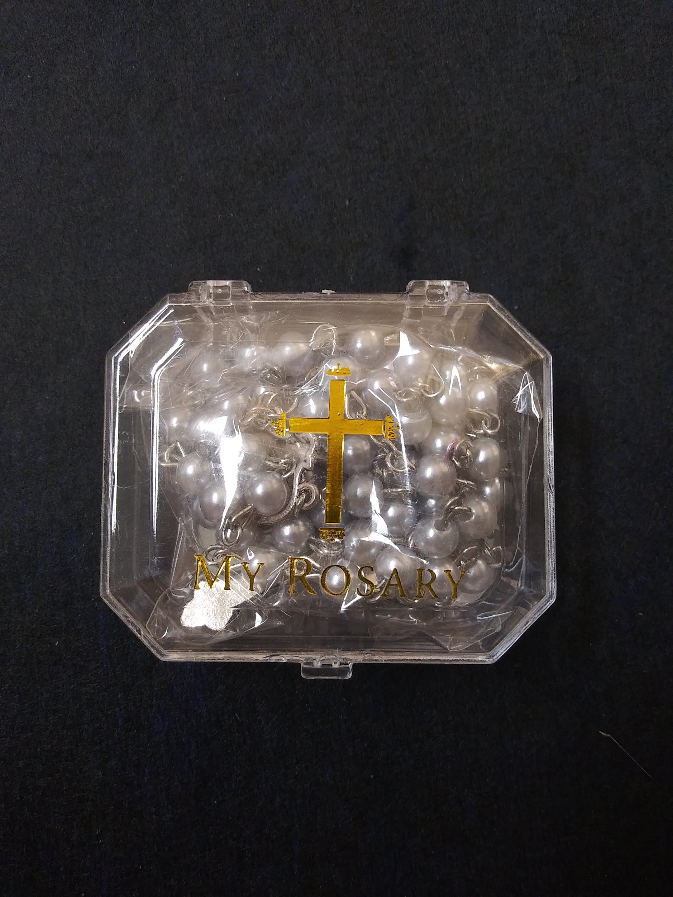 Imitation Pearl Baptism Rosary