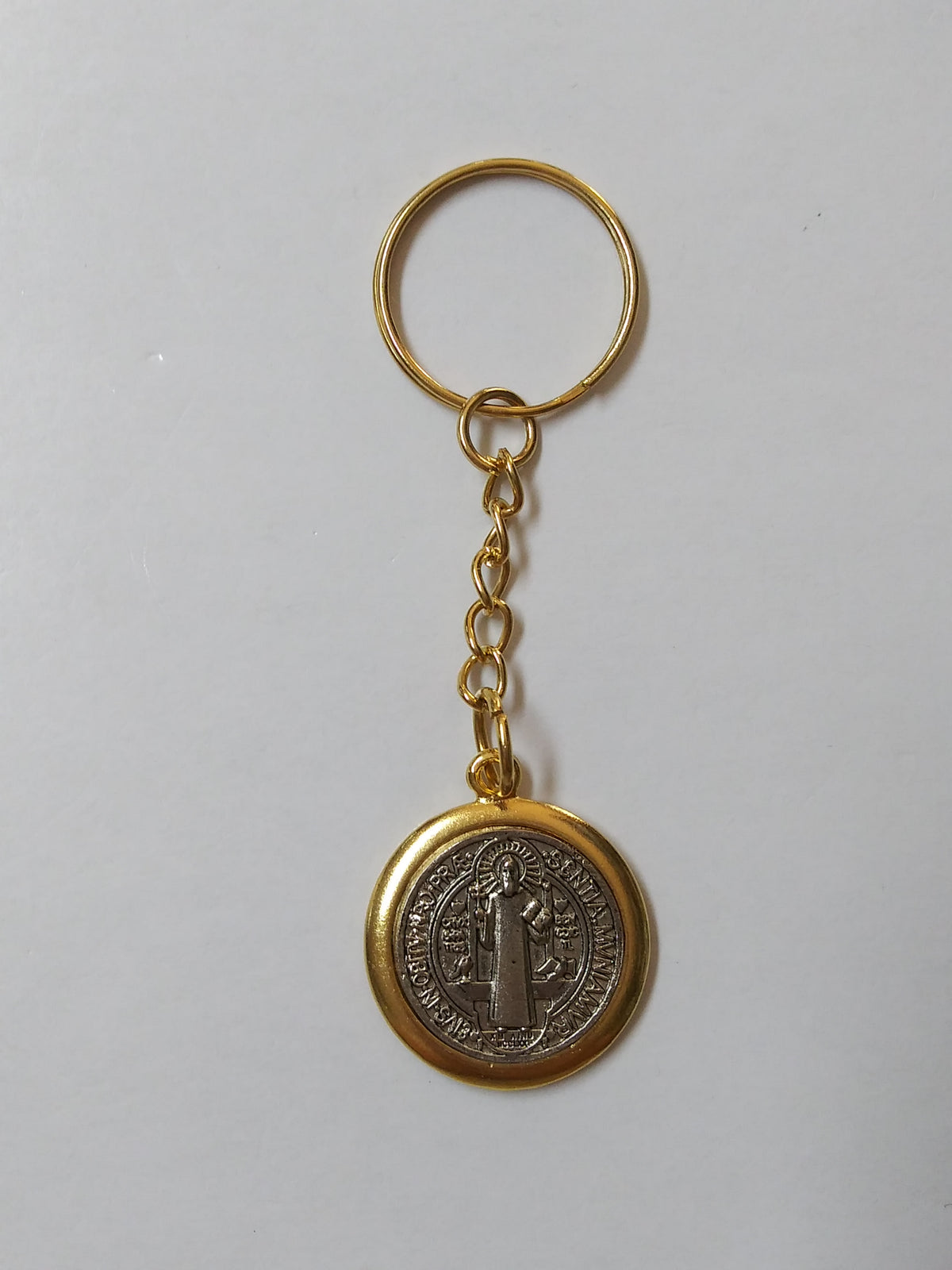 St. Benedict Two Tone Key Chain Small