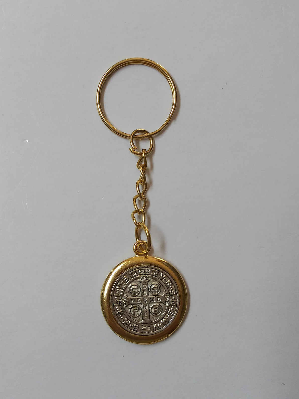 St. Benedict Two Tone Key Chain Small