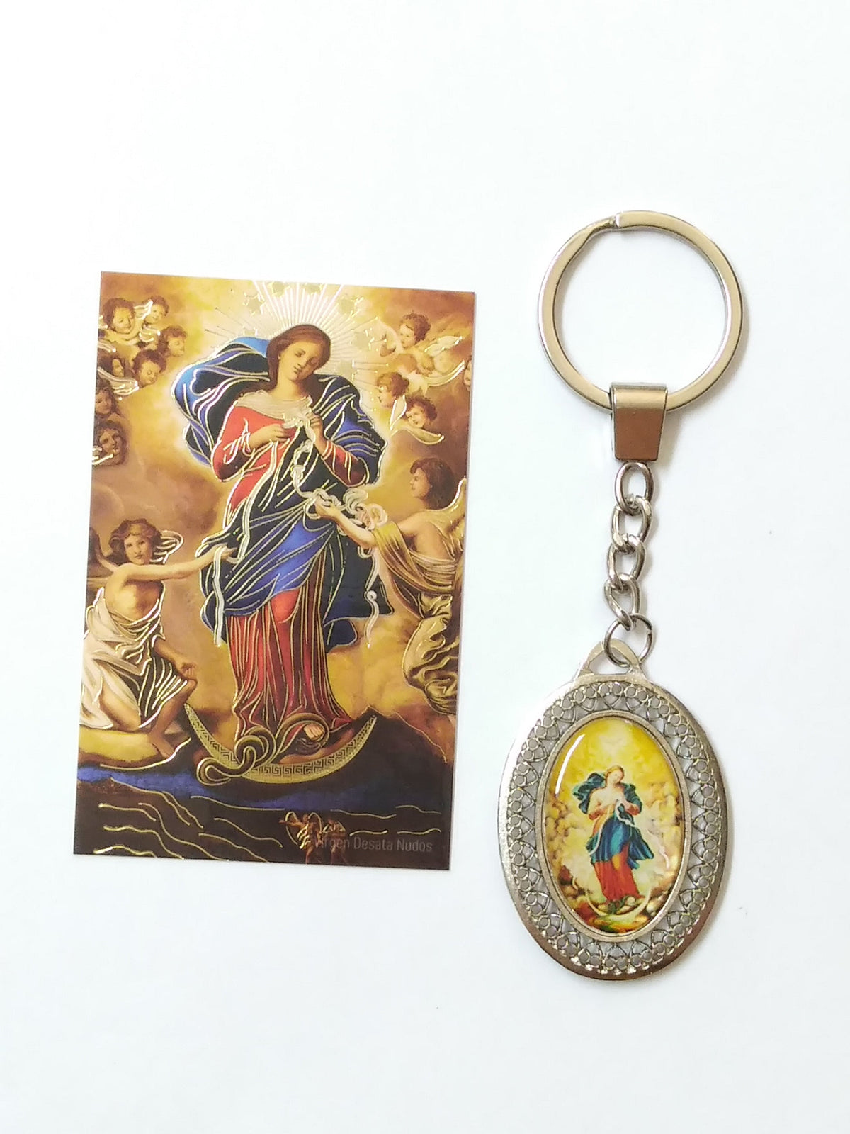 Mara Desatanudos Llavero Con Tarjeta De Oración