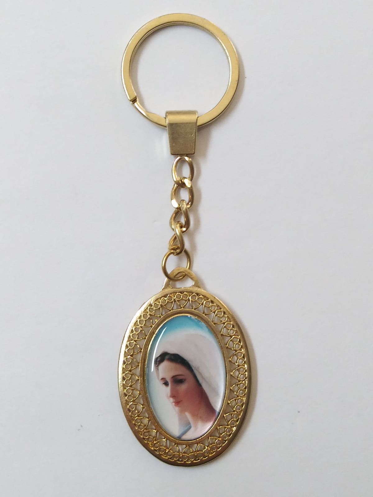 Rosa Mistica & Reina De La Paz Key Chain