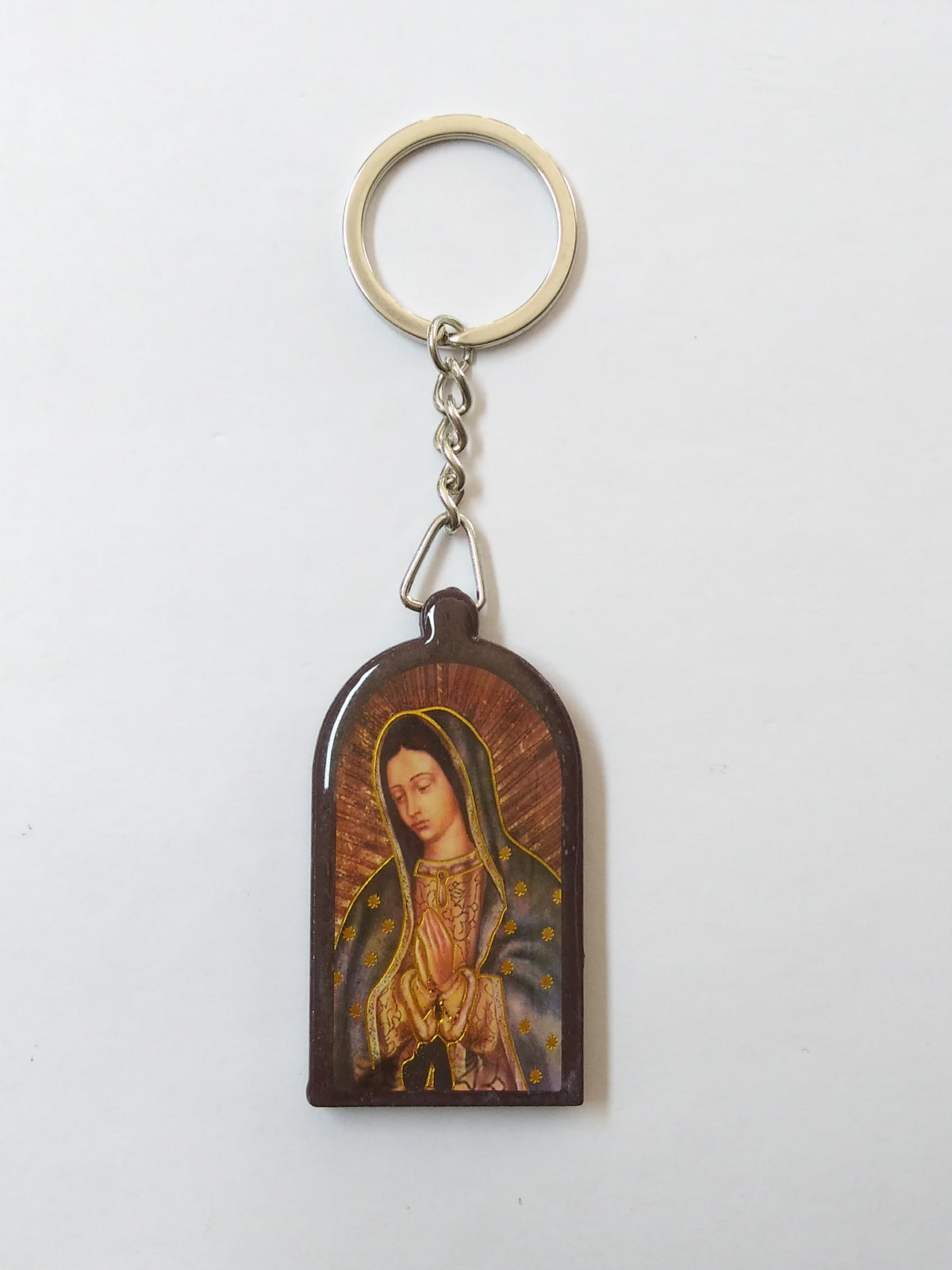 Our Lady Of Guadalupe Wood Plaque Key Chain