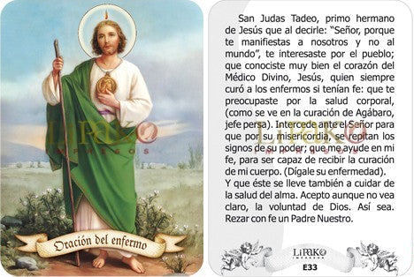Oracion Del Enfermo San Judas Estampa Chica