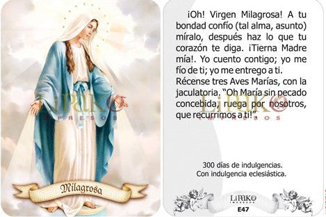Virgen Milagrosa Estampa Chica