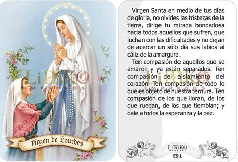 Virgen De Lourdes Estampa Chica