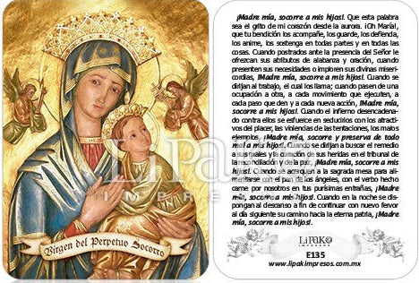 Virgen Del Perpetuo Socorro Estampa Chica